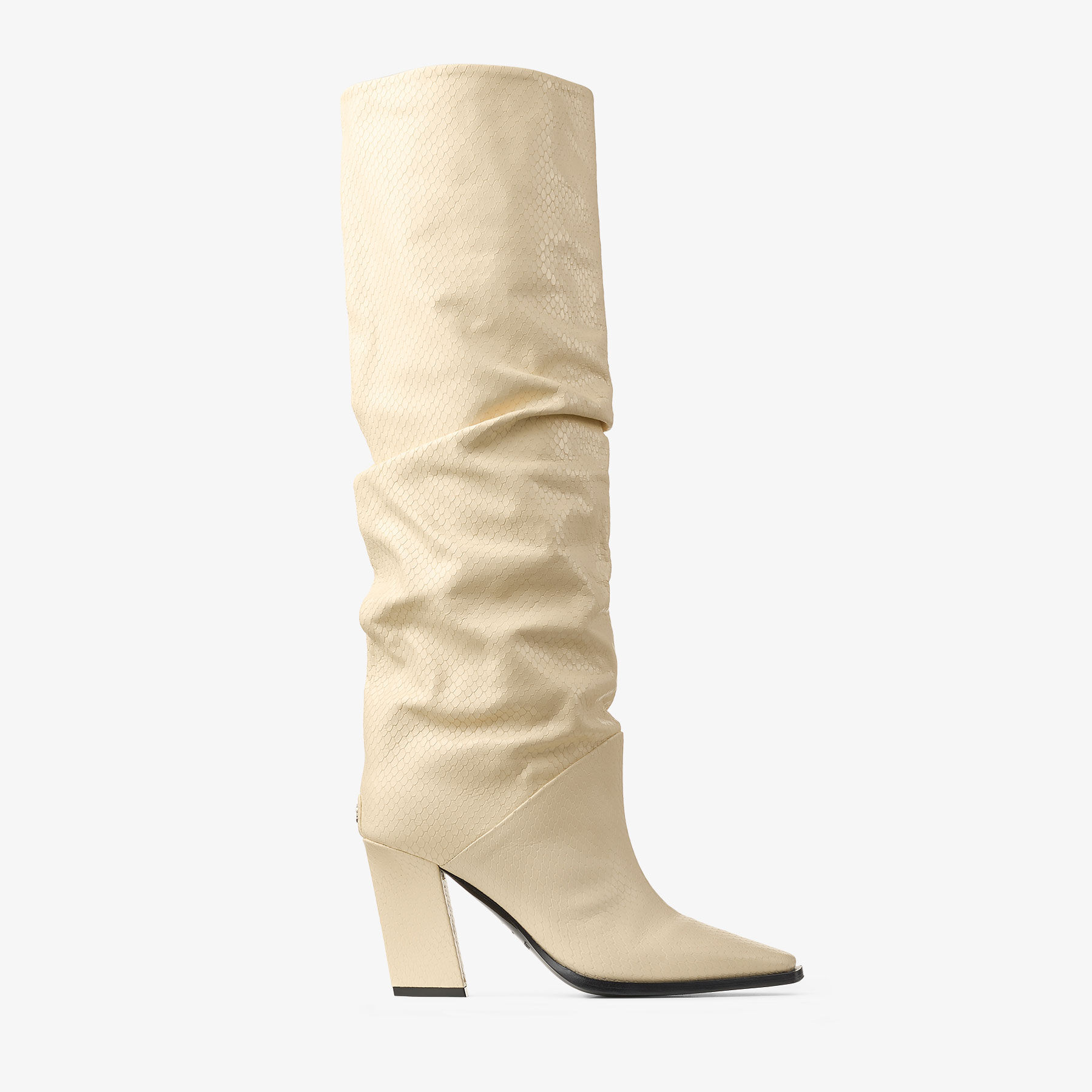 Hart Knee Boot 85 | Buttermilk Elaphe Printed Leather Over