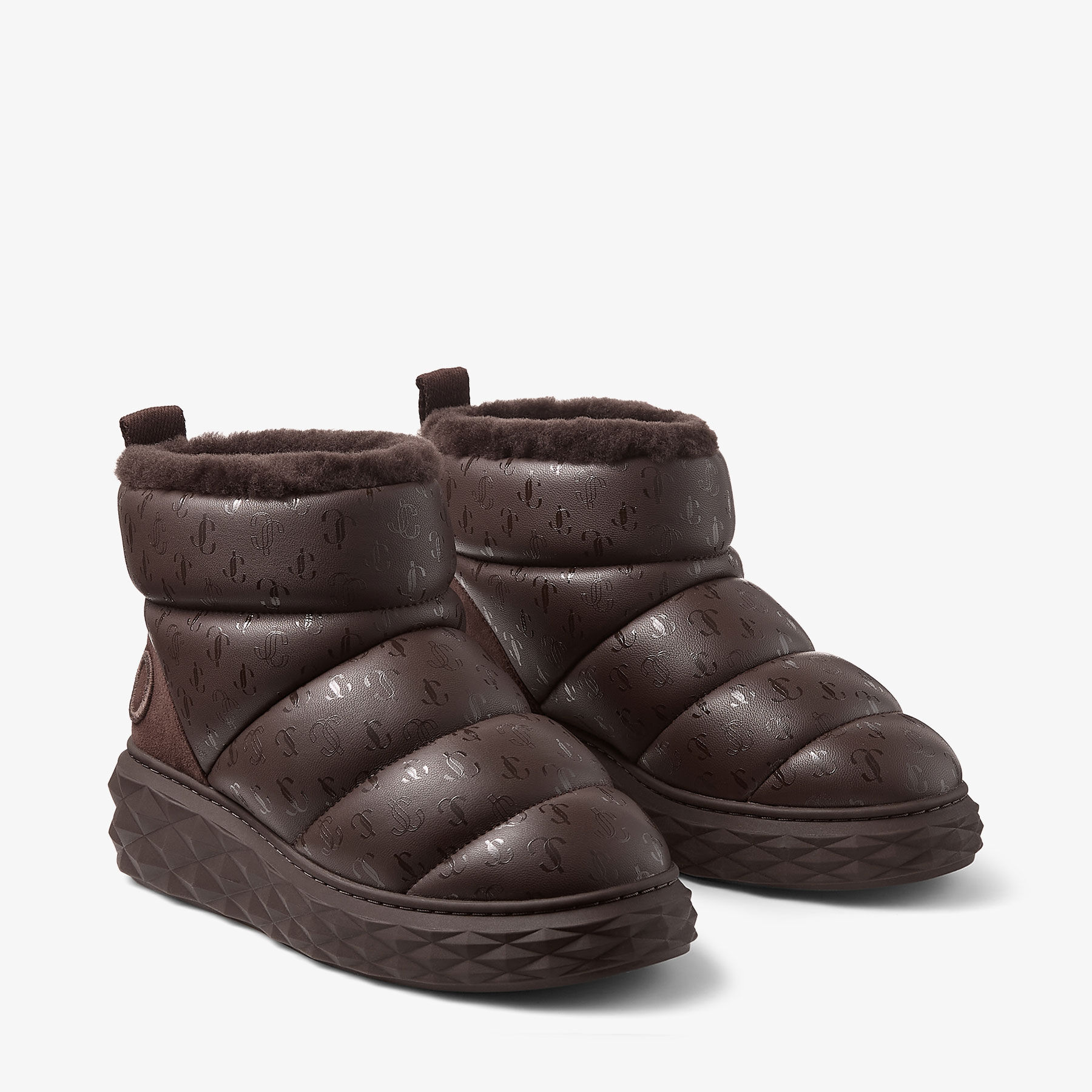 out    シュ Xan | Chocolate Soft Nappa Leather Ankle Boots with Shearling