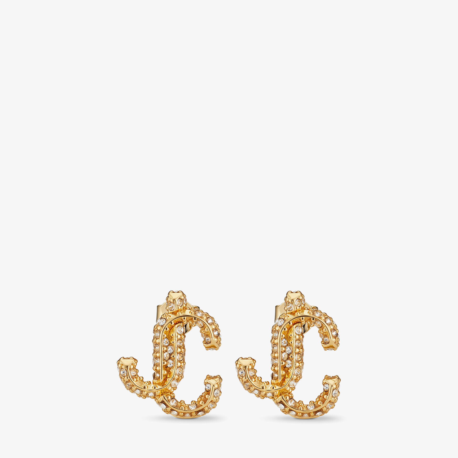 【Jimmy Choo】JC Monogram Hoops Gold-Finish Metal JC Monogram Hoops | JC Monogram Hoops