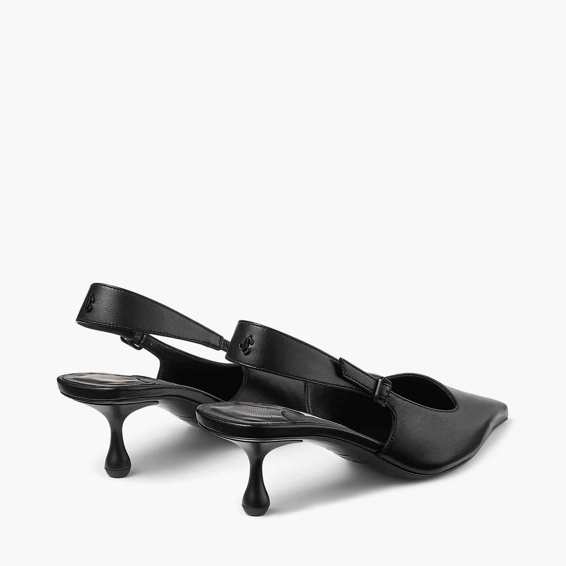 Amel 50 | Black Nappa Leather Sling Back Pumps | New Collection