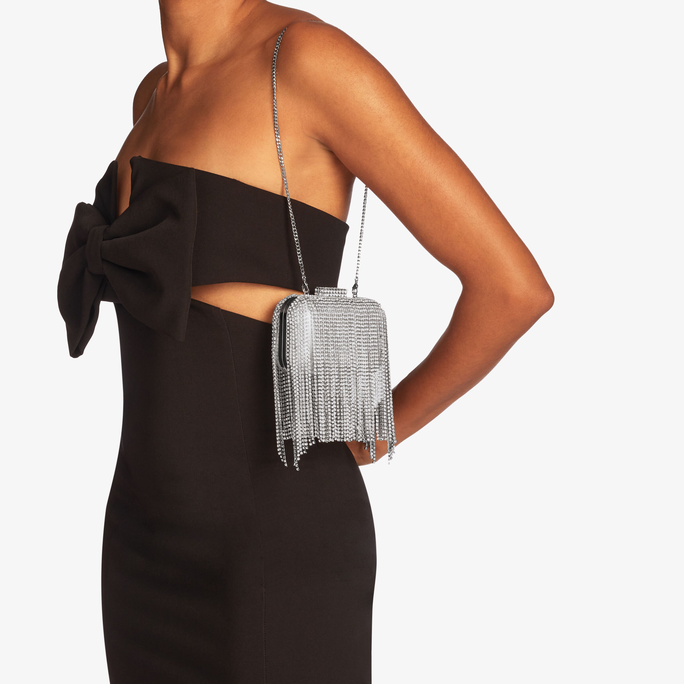 Silver fringe top bag