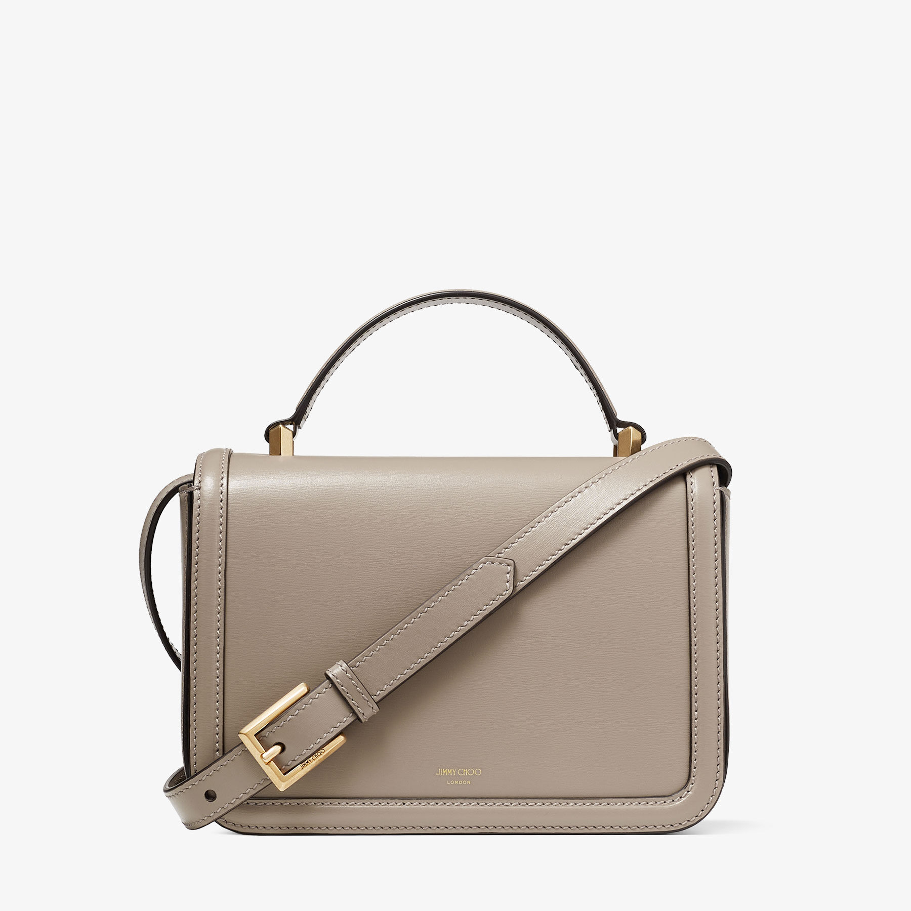 DIAMOND TOPHANDLE Taupe Box Calf Leather Top Handle Bag Autumn