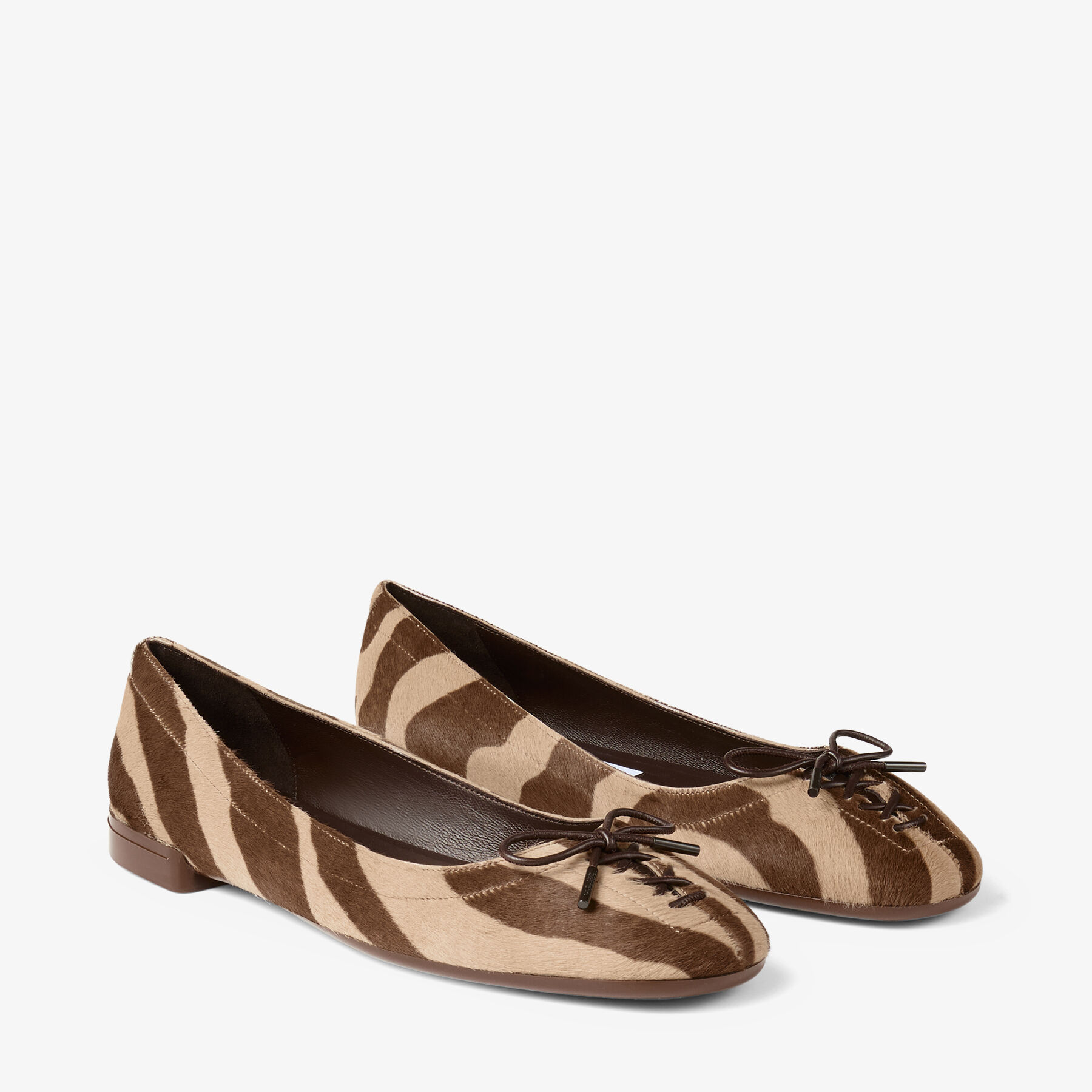 Scarlett Ballerina | Chocolate Zebra Printed Pony Ballerina