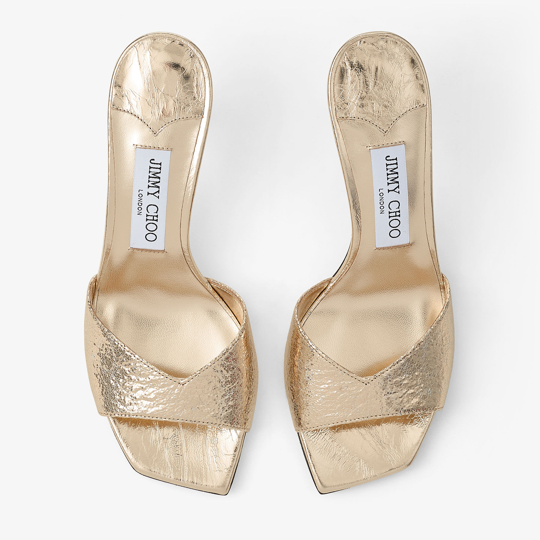 Skye 70 | Gold Crushed Metallic Sandals | JIMMY CHOO