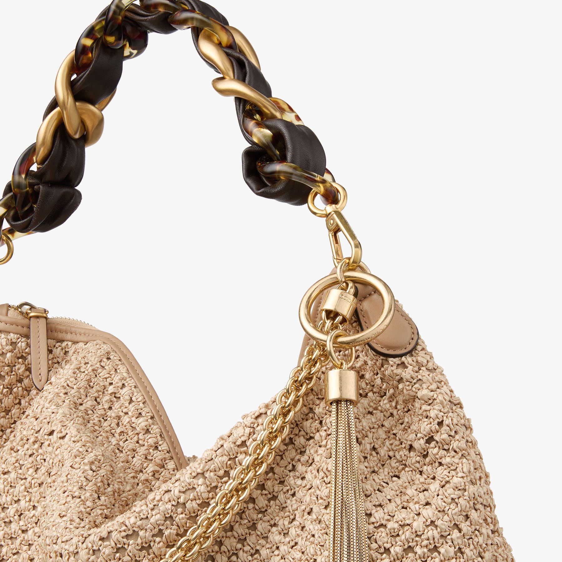 【新品未使用】JIMMY CHOO／CALLIE Gold Metallic Leather Clutch Bag With Chain Strap | CALLIE | Pre
