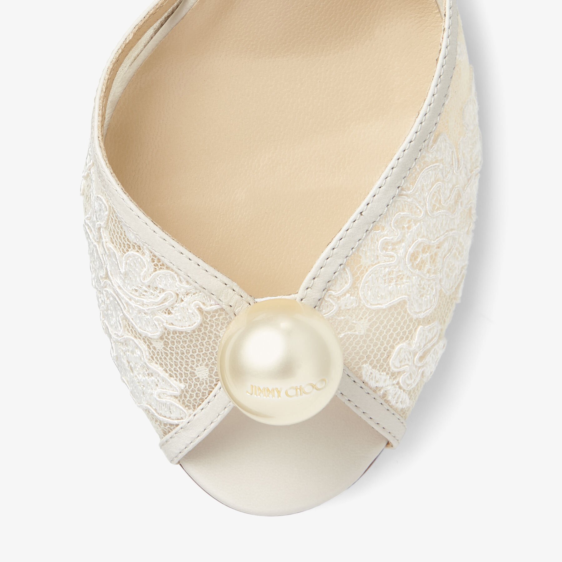 Romy 85 ivory best sale floral lace pumps