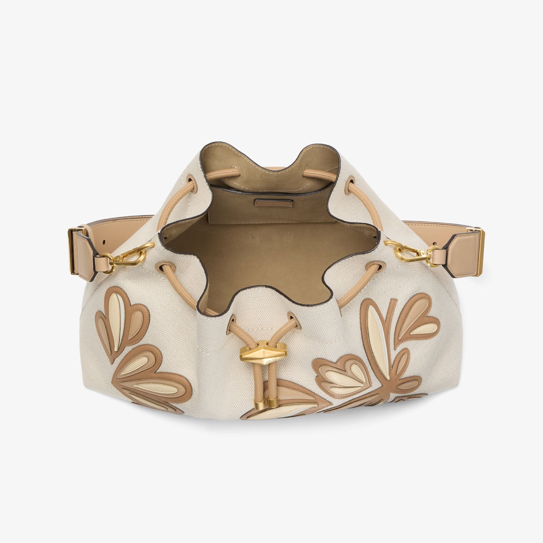 Cinch Medium | Natural and Chai Recycled Canvas Shoulder Bag with