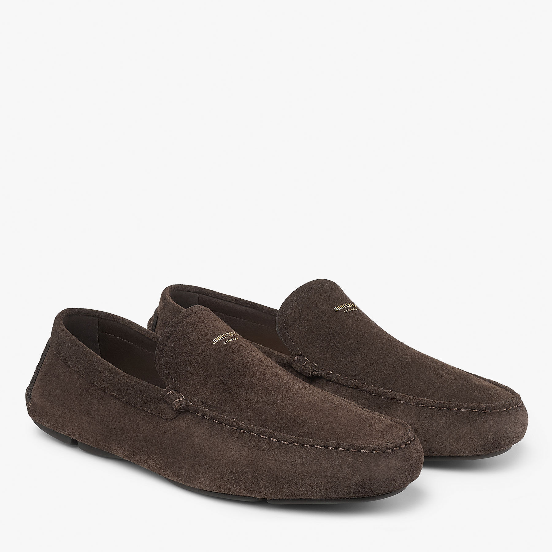 Stanly Driver |Mocha Reverse Suede Driver | JIMMY CHOO CA