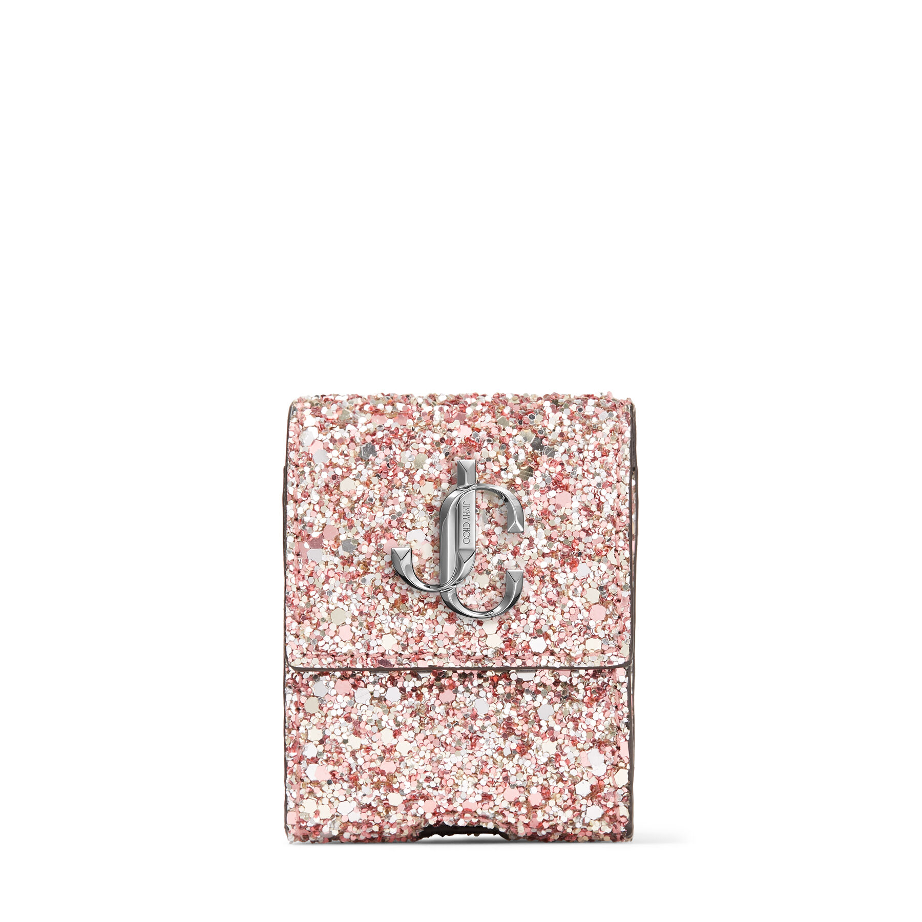 Rose Coarse Glitter Fabric AirPods Case - Jimmy Choo Rose Coarse Glitter Fabric AirPods Case - Jimmy Choo