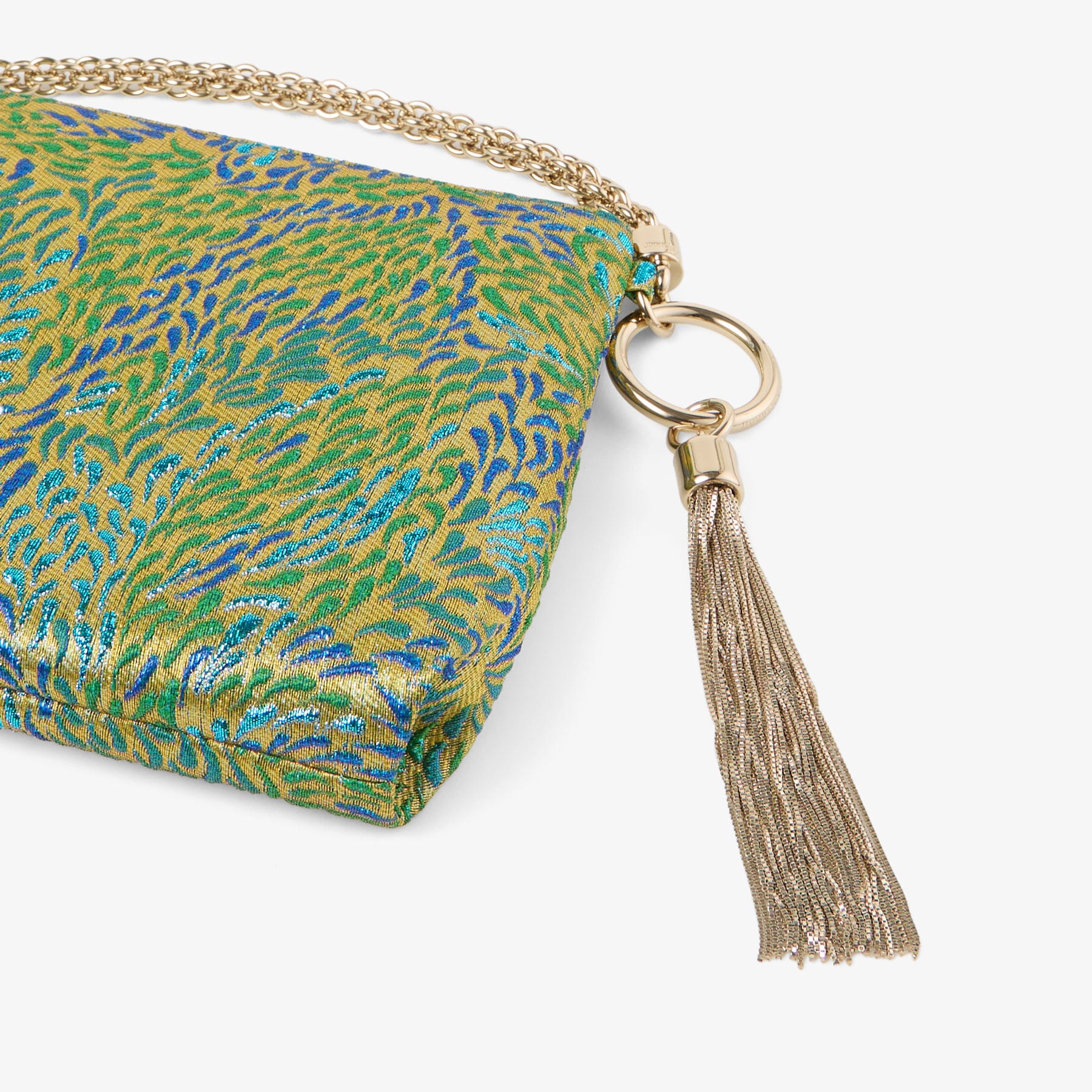 Callie | Green Mix Brocade Fabric Clutch Bag | JIMMY CHOO