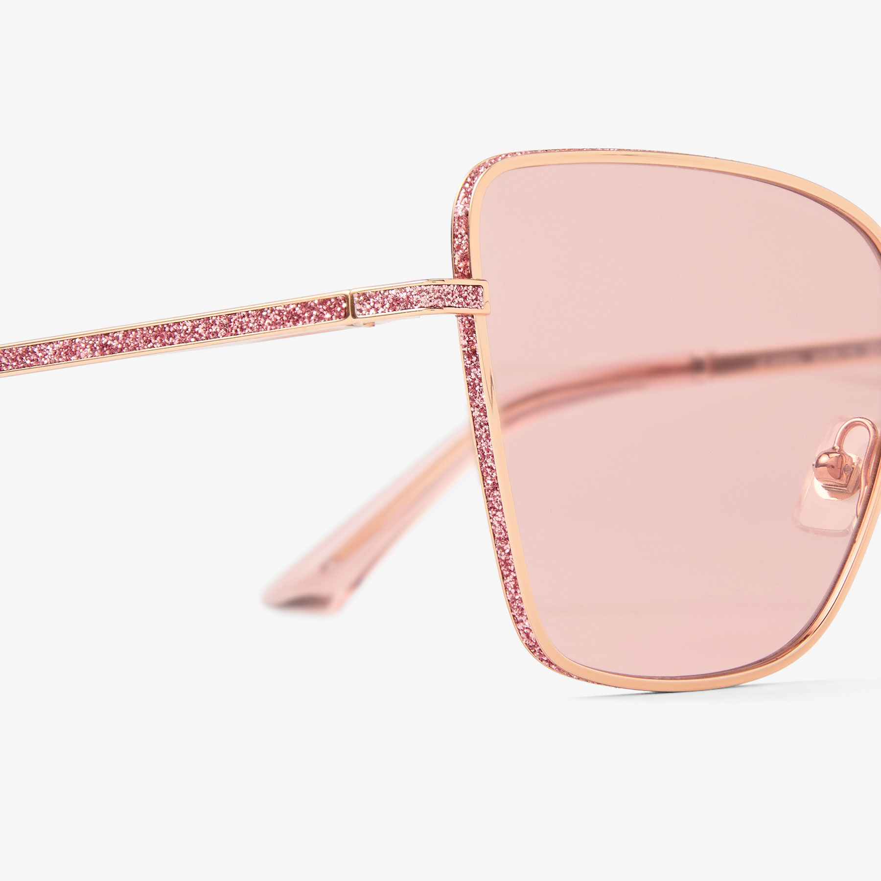 Orli | Rose Gold Square Sunglasses | JIMMY CHOO
