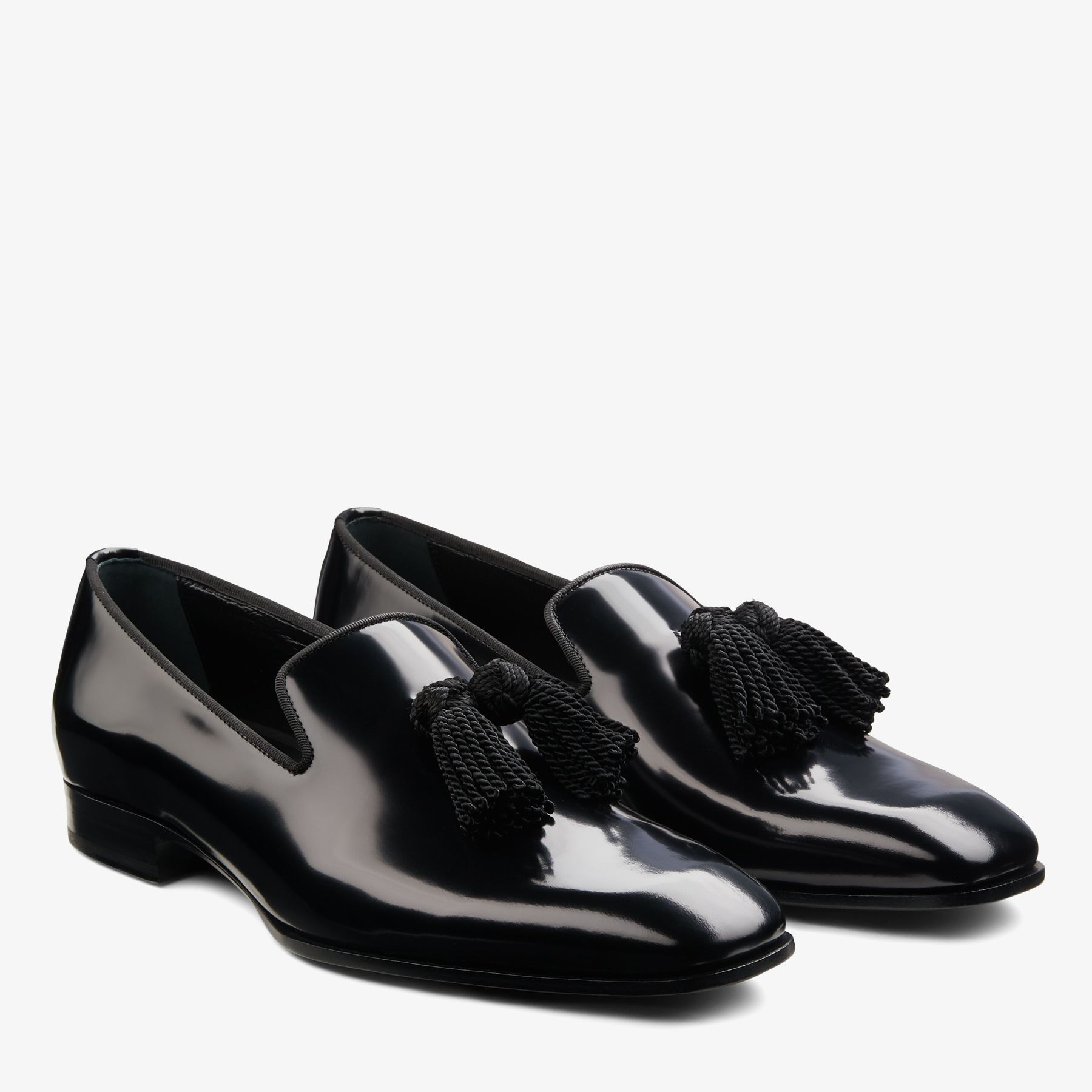Black Soft Shiny Calf Leather Loafers FOXLEY M Pre Fall 20 JIMMY CHOO