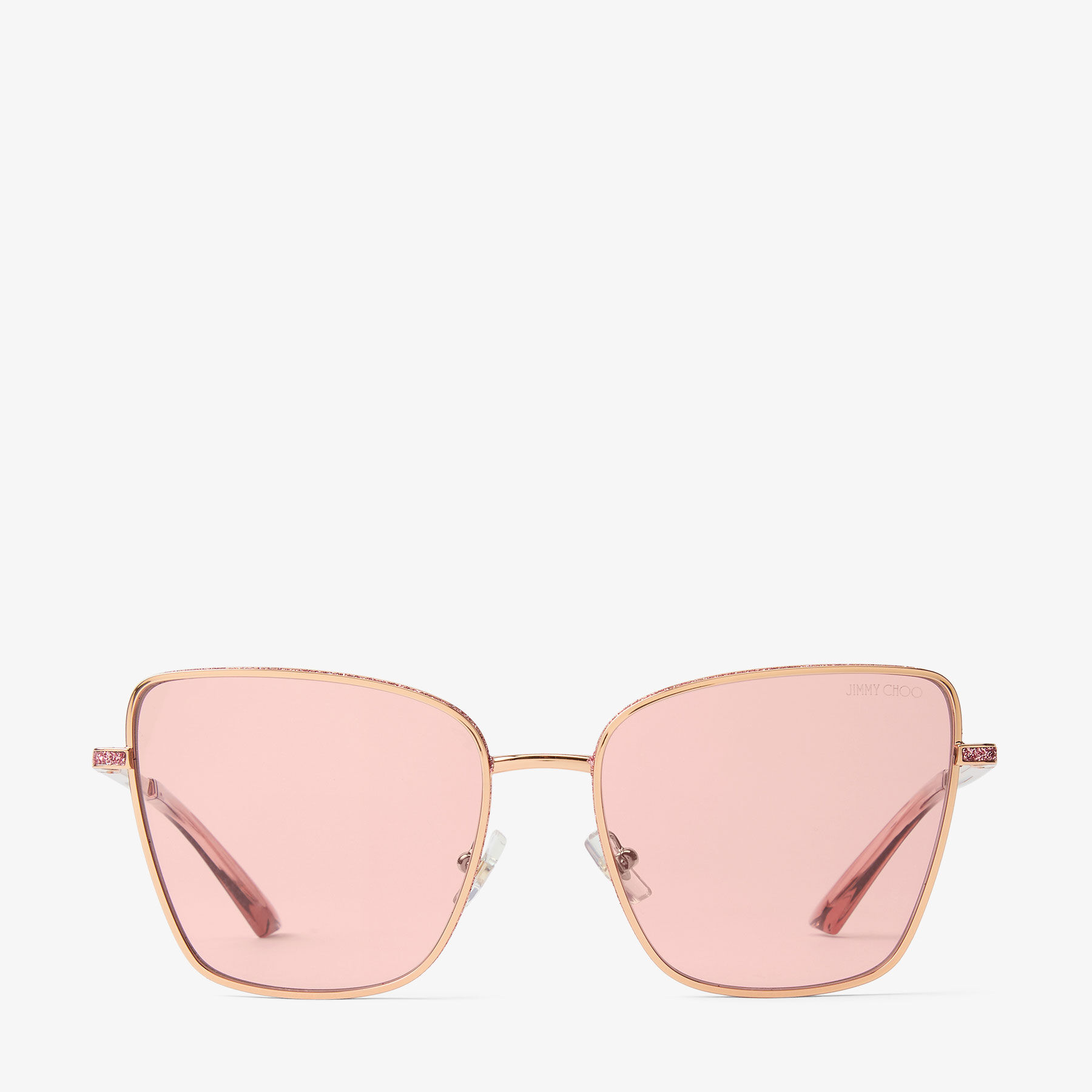 Orli | Rose Gold Square Sunglasses | JIMMY CHOO