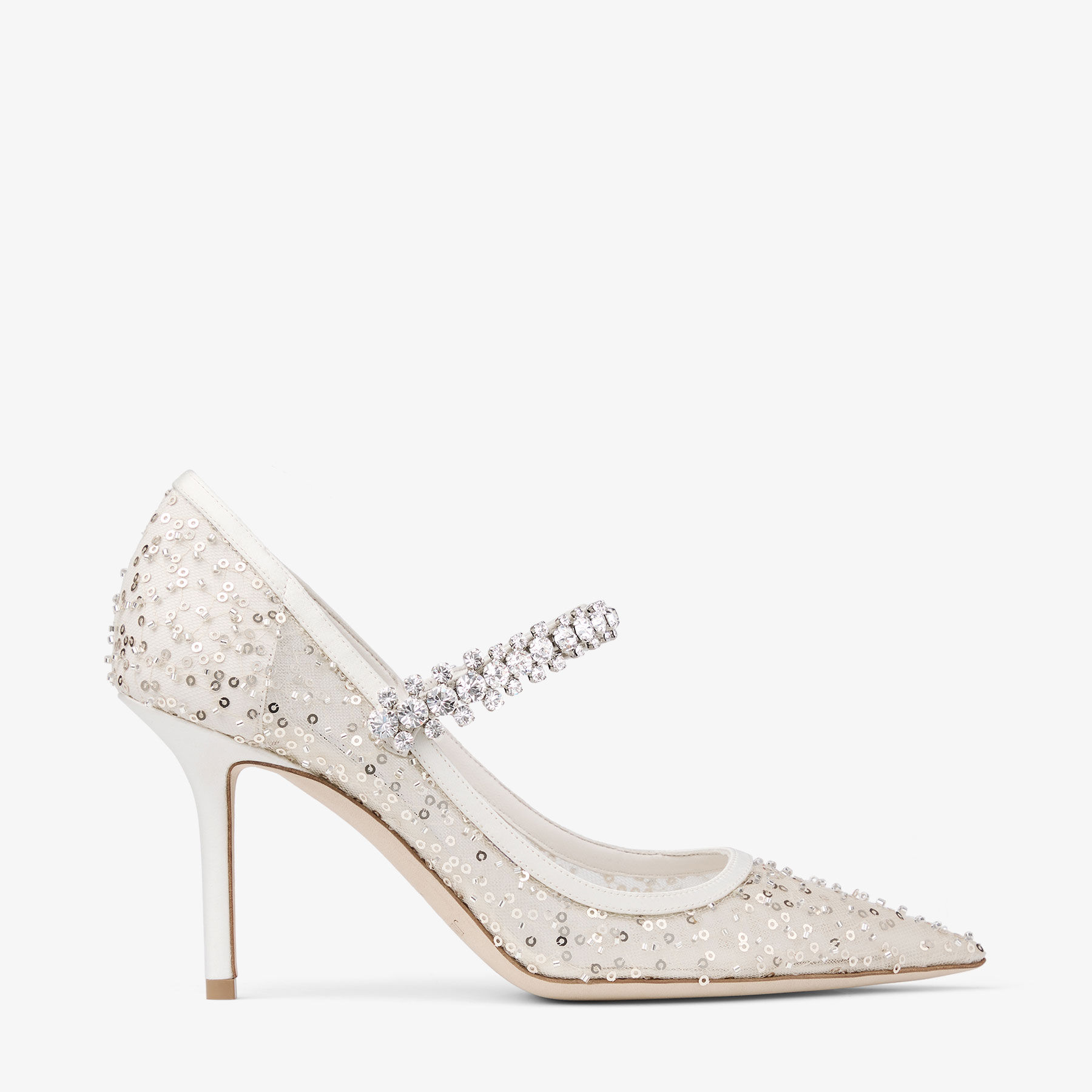 【美品！】JIMMY CHOO ホワイト ハイヒール レース　メッシュ　34 美品！】JIMMY CHOO ホワイト ハイヒール レース メッシュ 34