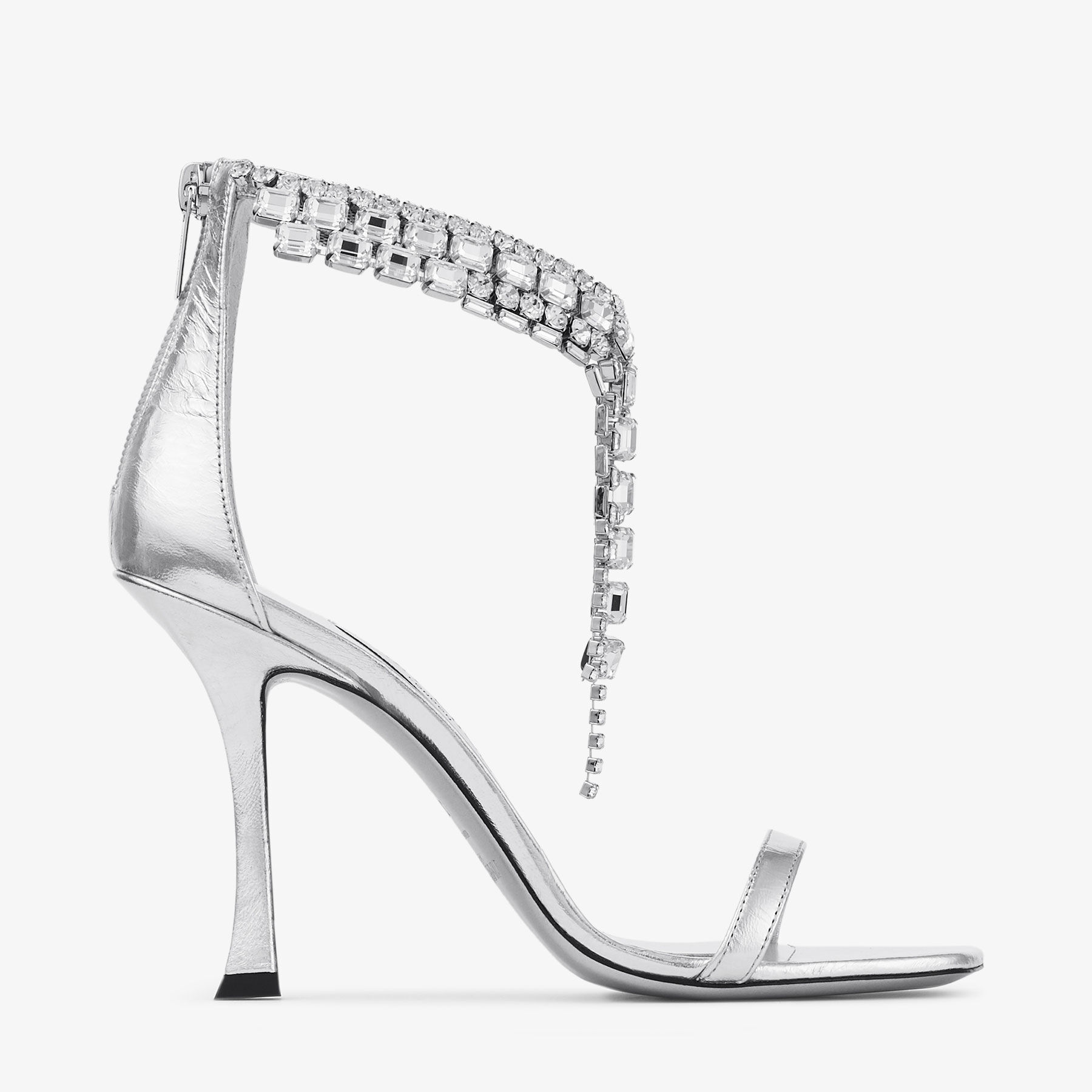 【Jimmy Choo】ベリティレザーサンダル 100mm JIMMY CHOO Verity 100 レザーサンダル クリスタル付き | NET-A