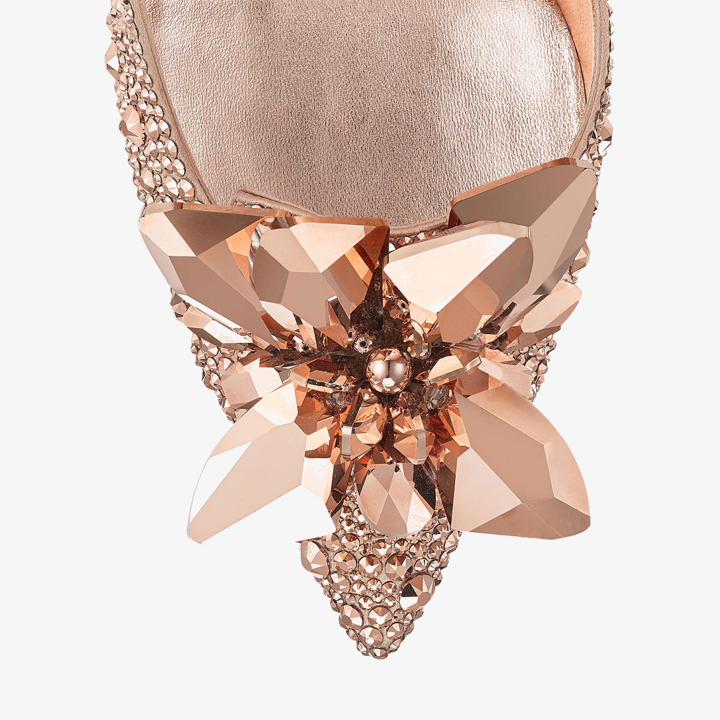 Rose Gold Crystal Covered Pointy Toe Pumps | Alia | Pre Fall