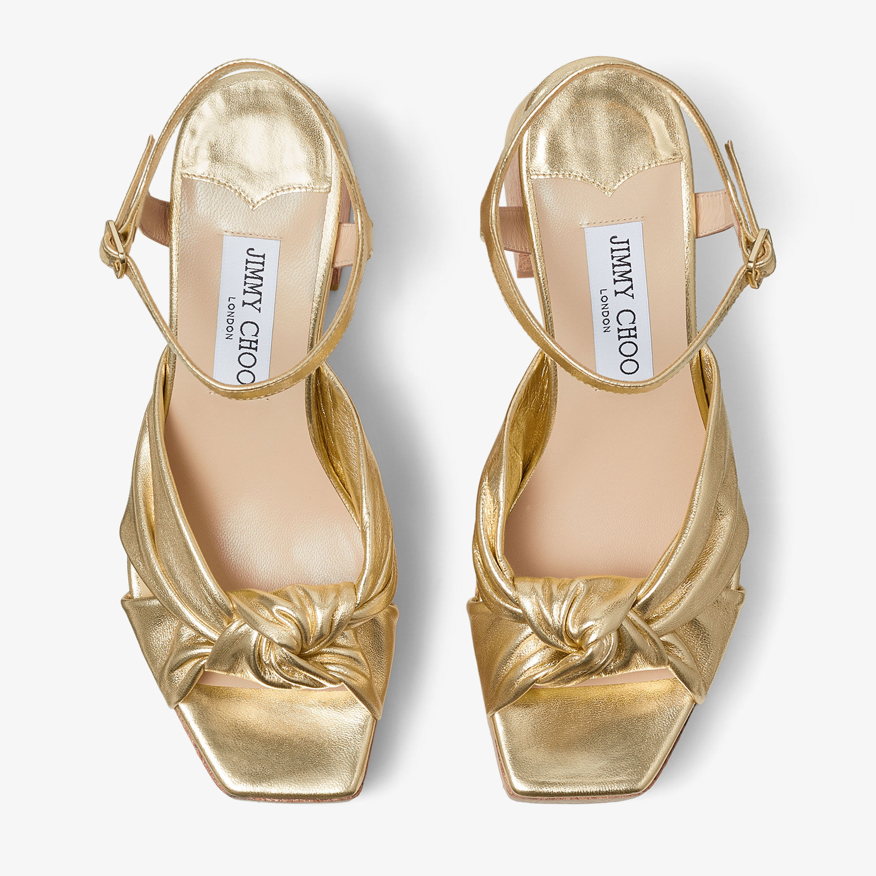 Heloise Wedge 95 Gold Nappa Leather Wedge JIMMY CHOO UK
