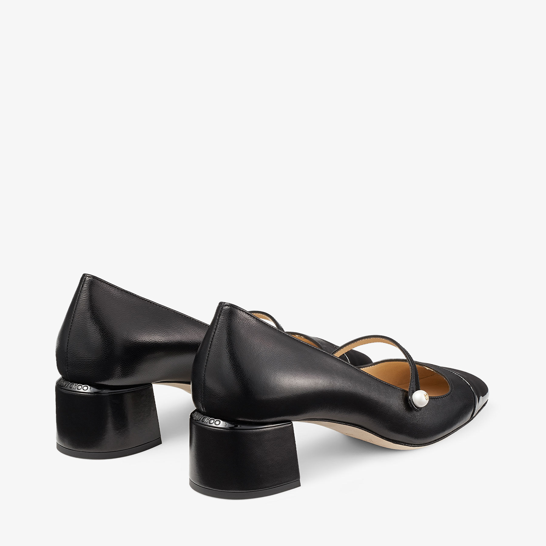 ELISA 45 | Black Nappa and Patent Leather Pumps | Summer