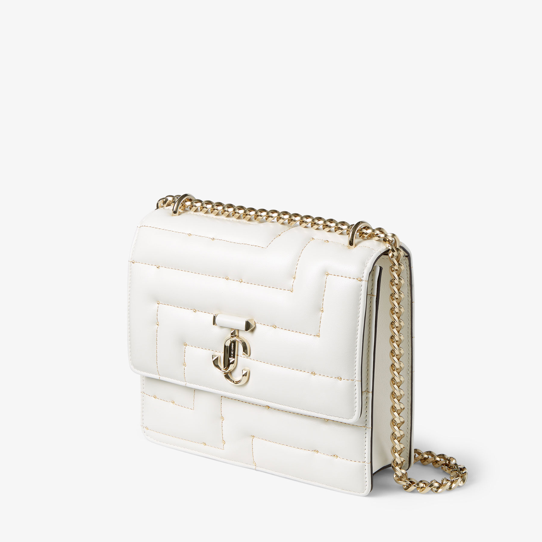 White bag with chain strap shop