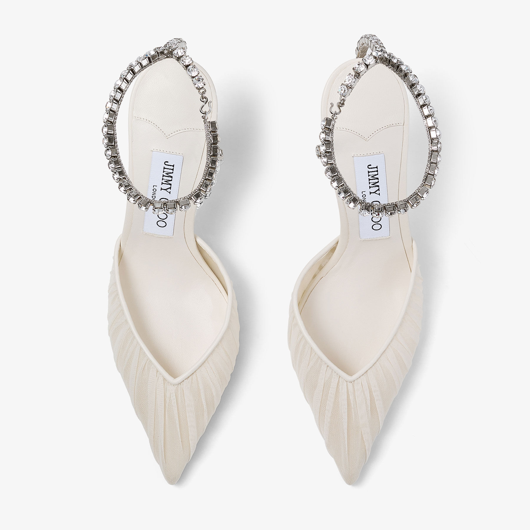 Saeda 85 | Ivory Tulle Crystal Pumps | JIMMY CHOO UK