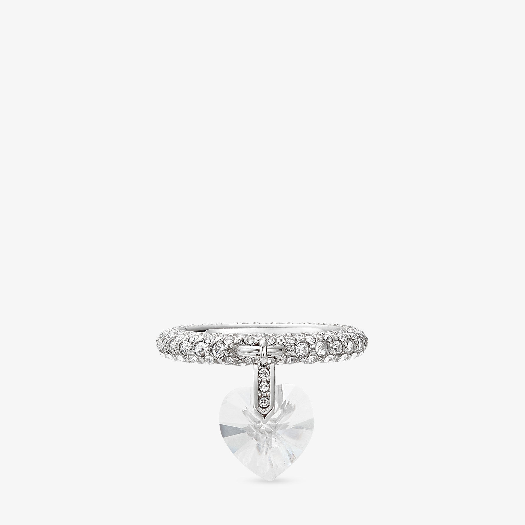 Heart Ring | Silver-Finish Heart Ring with Crystals | JIMMY CHOO Heart Ring | Silver-Finish Heart Ring with Crystals | JIMMY CHOO