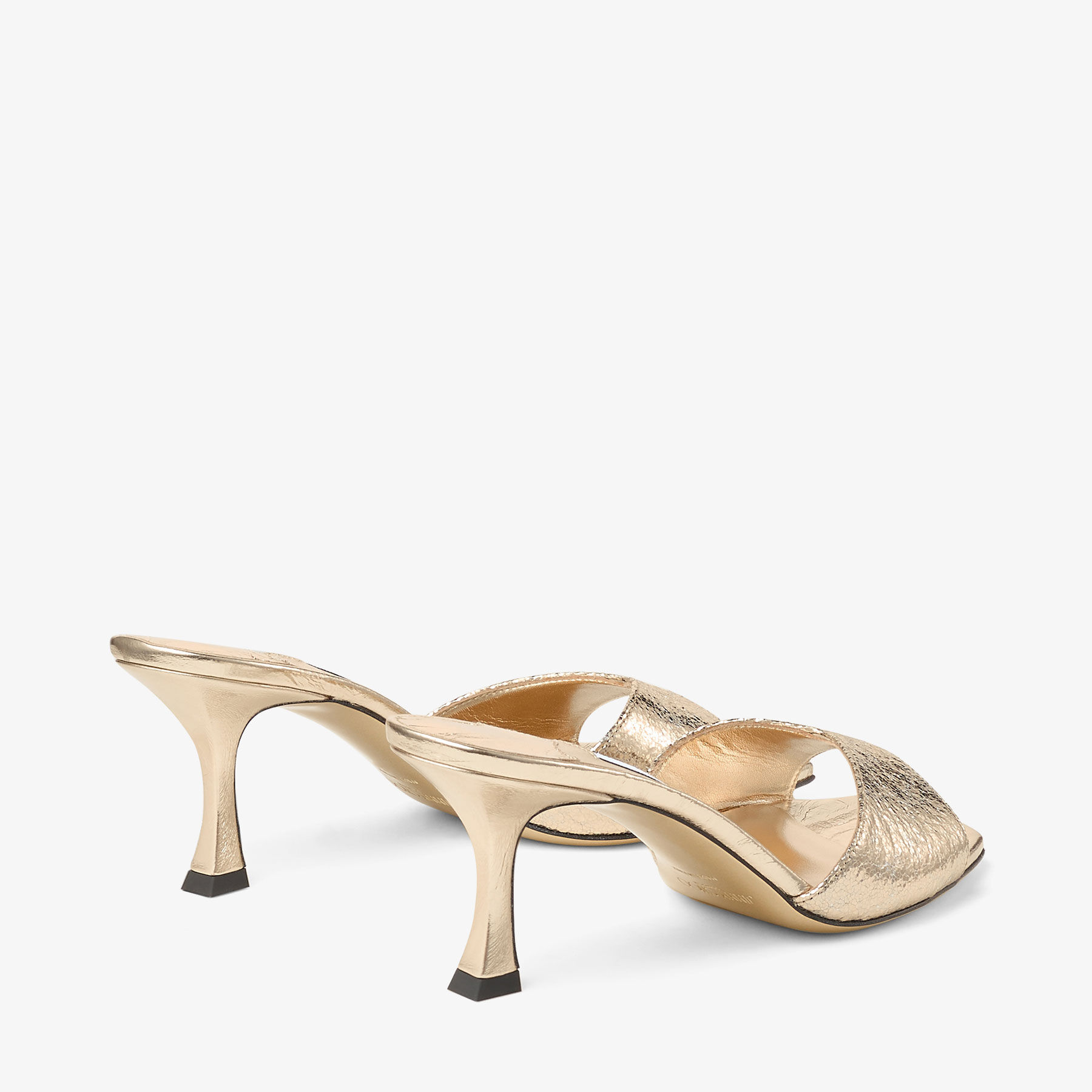 靴 jimmy choo Shell Sandals 36 Skye 70 | Gold Crushed Metallic Sandals | JIMMY CHOO