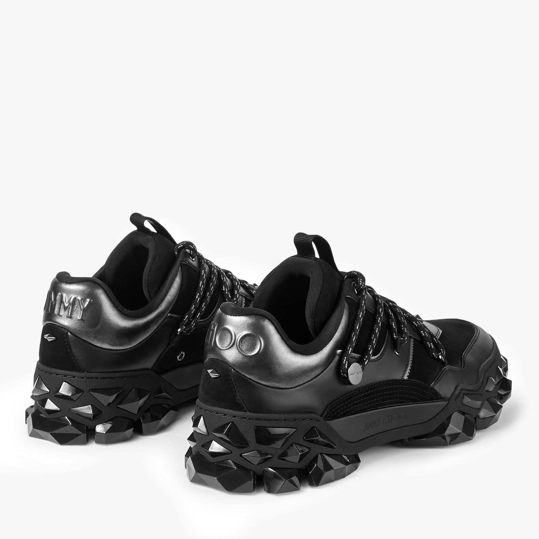 Diamond X II/M | Black Leather Trainers | JIMMY CHOO