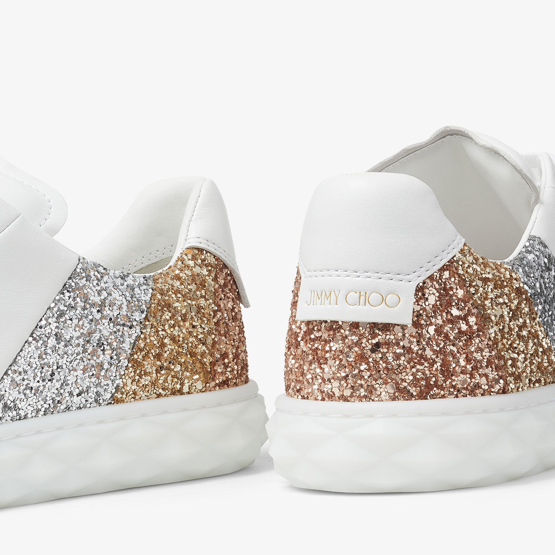 Gold jimmy choo clearance trainers