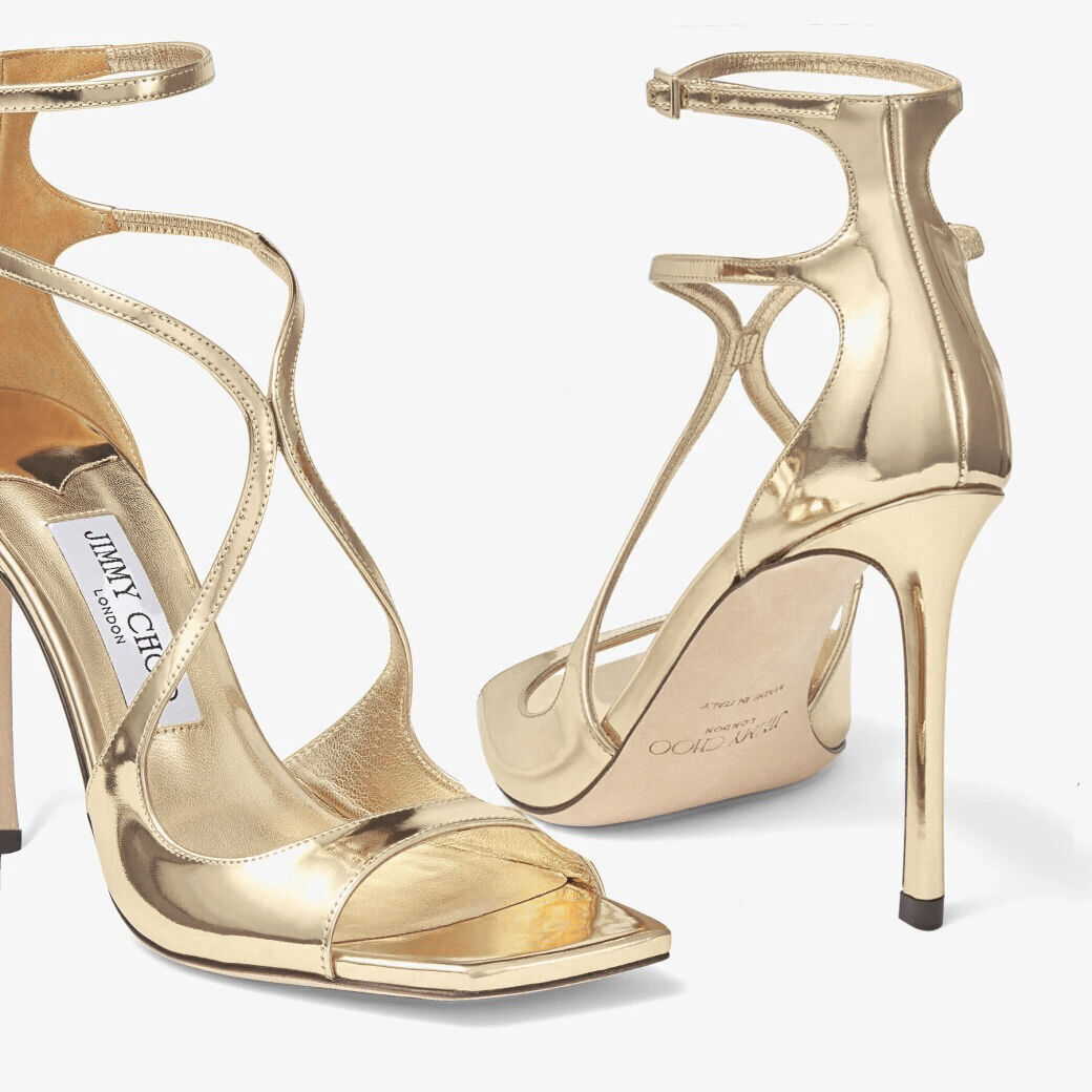 Jimmy choo gold heels discount
