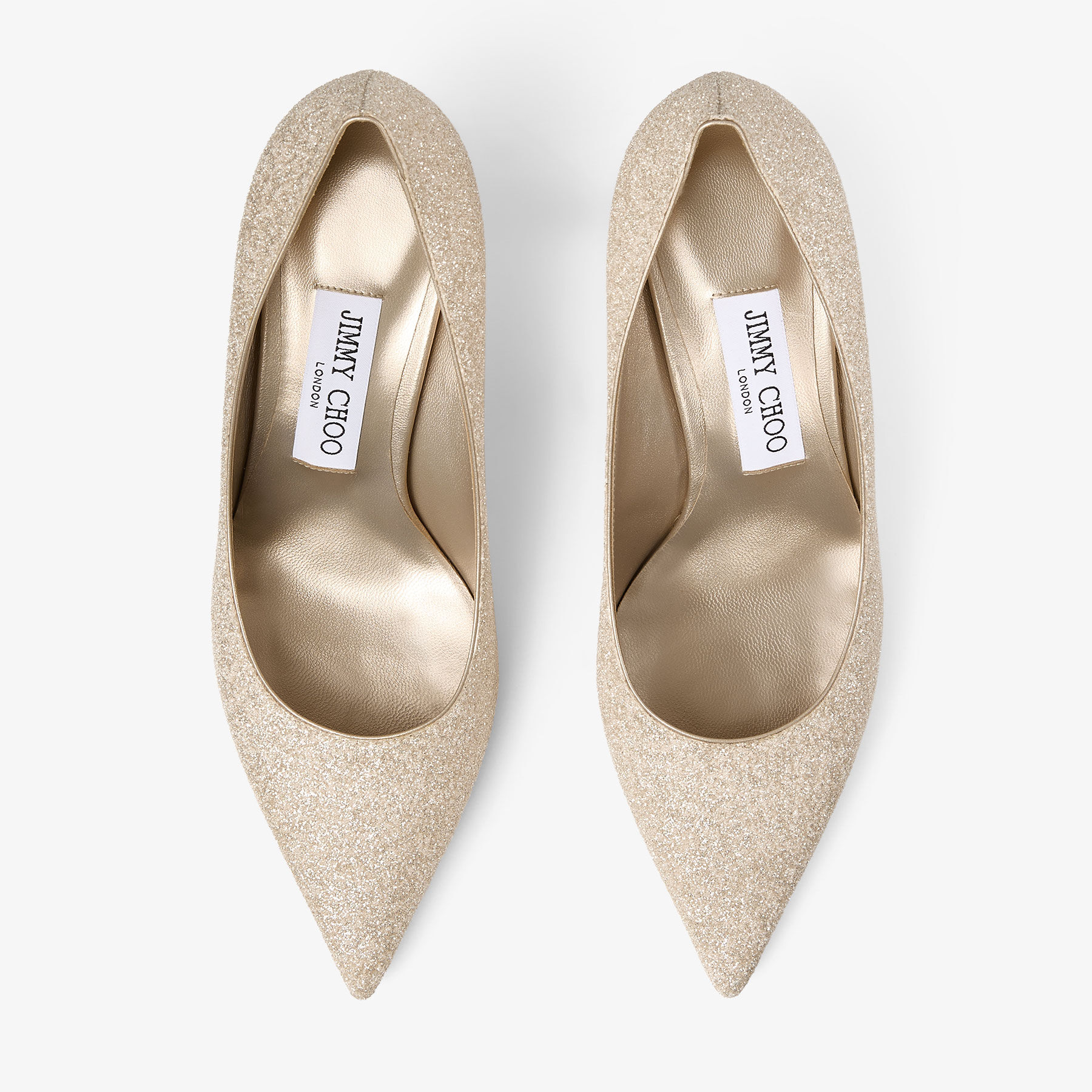 Love 65 | Light Soft Gold Glitter Fabric Pumps | JIMMY CHOO
