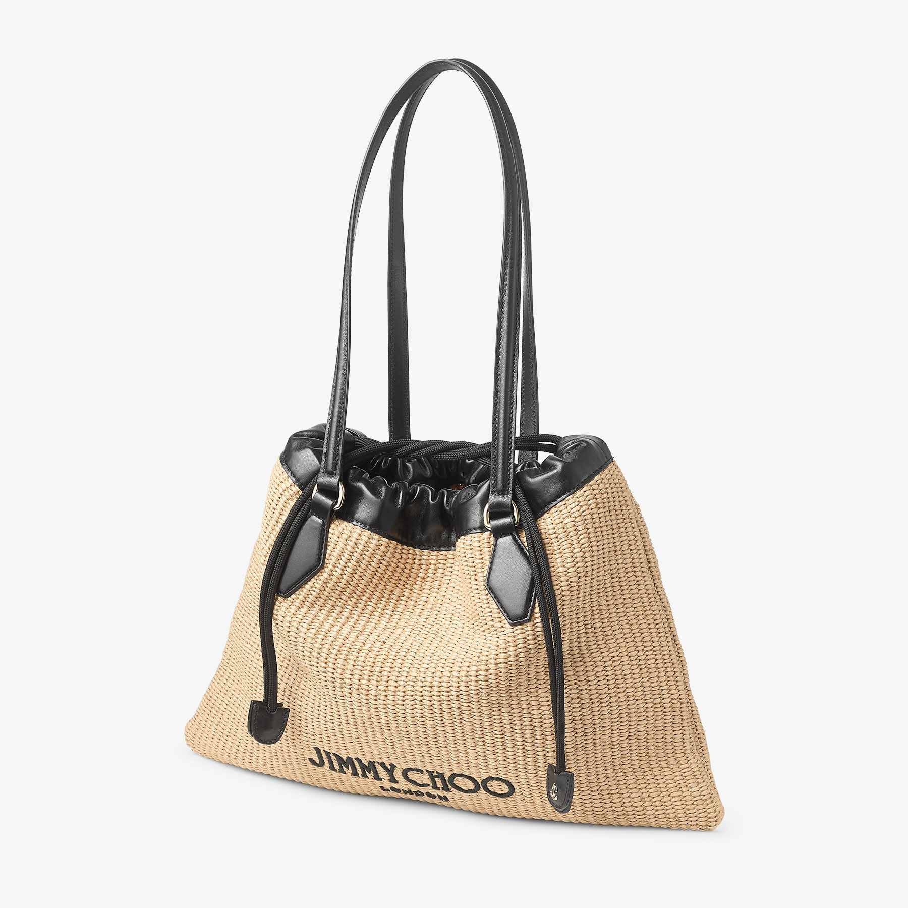 トートバッグ Jimmy Choo Jimmy Choo Bags.. (DRAWSTRINGTOTE LZKP001463) Drawstring Tote L |Black Nappa Leather Drawstring Tote with