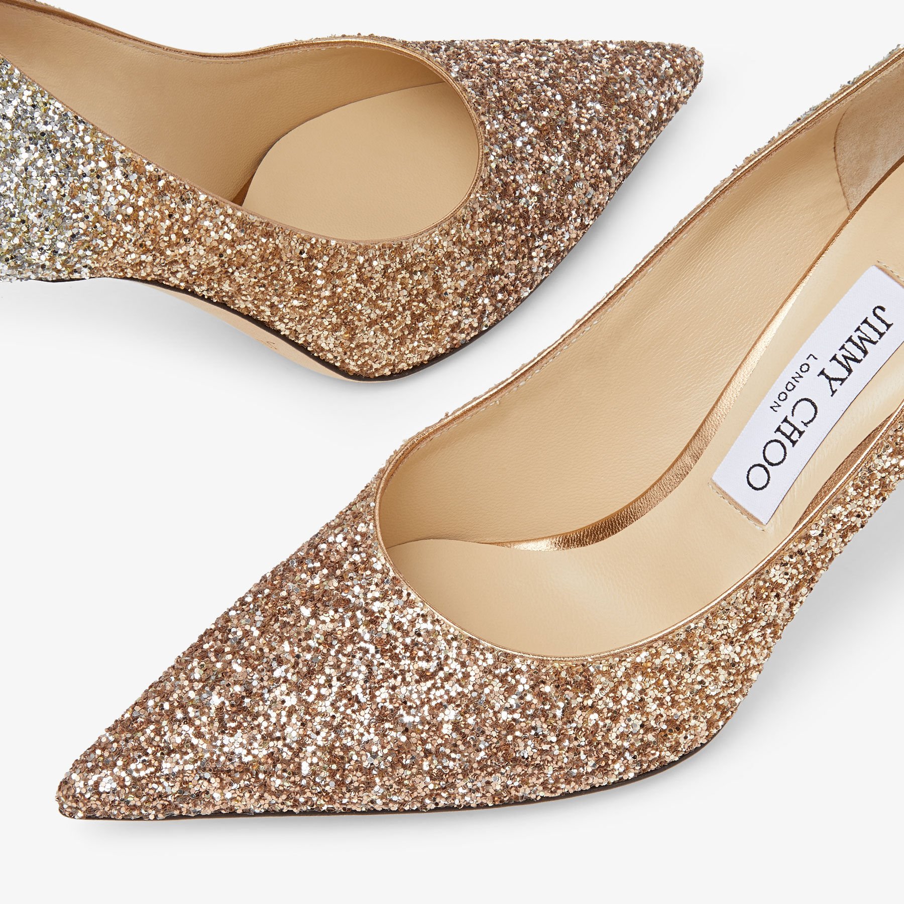 Jimmy choo top rose gold heels