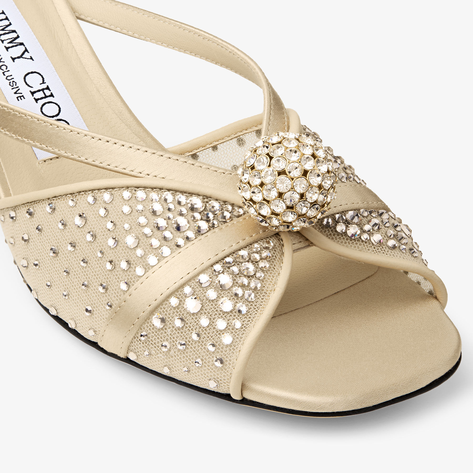 Siva Mule 50 | Light Soft Gold Mesh and Satin Mules with Dégradé