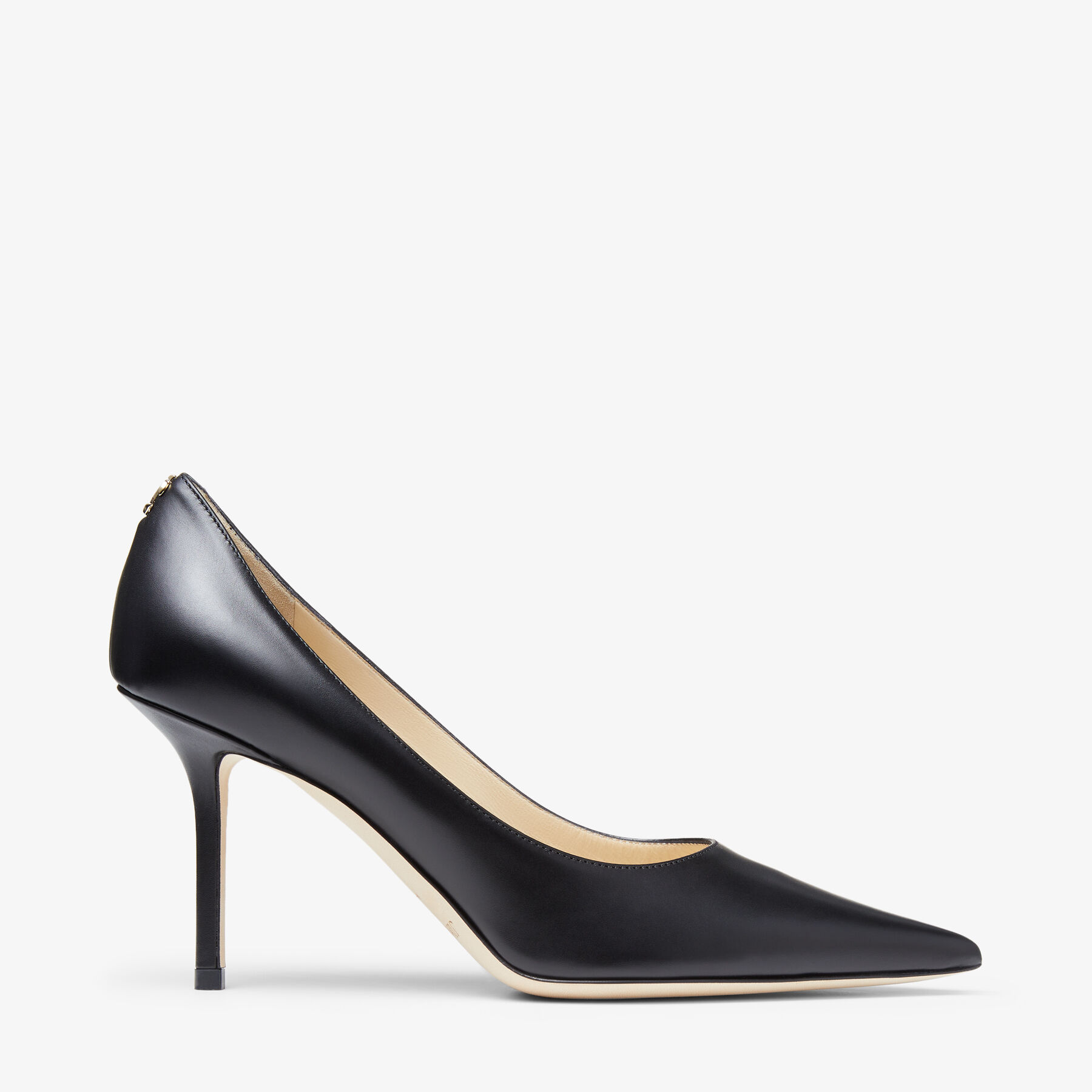 Black Calf Leather Pumps with JC Emblem LOVE 85 Autumn 2022