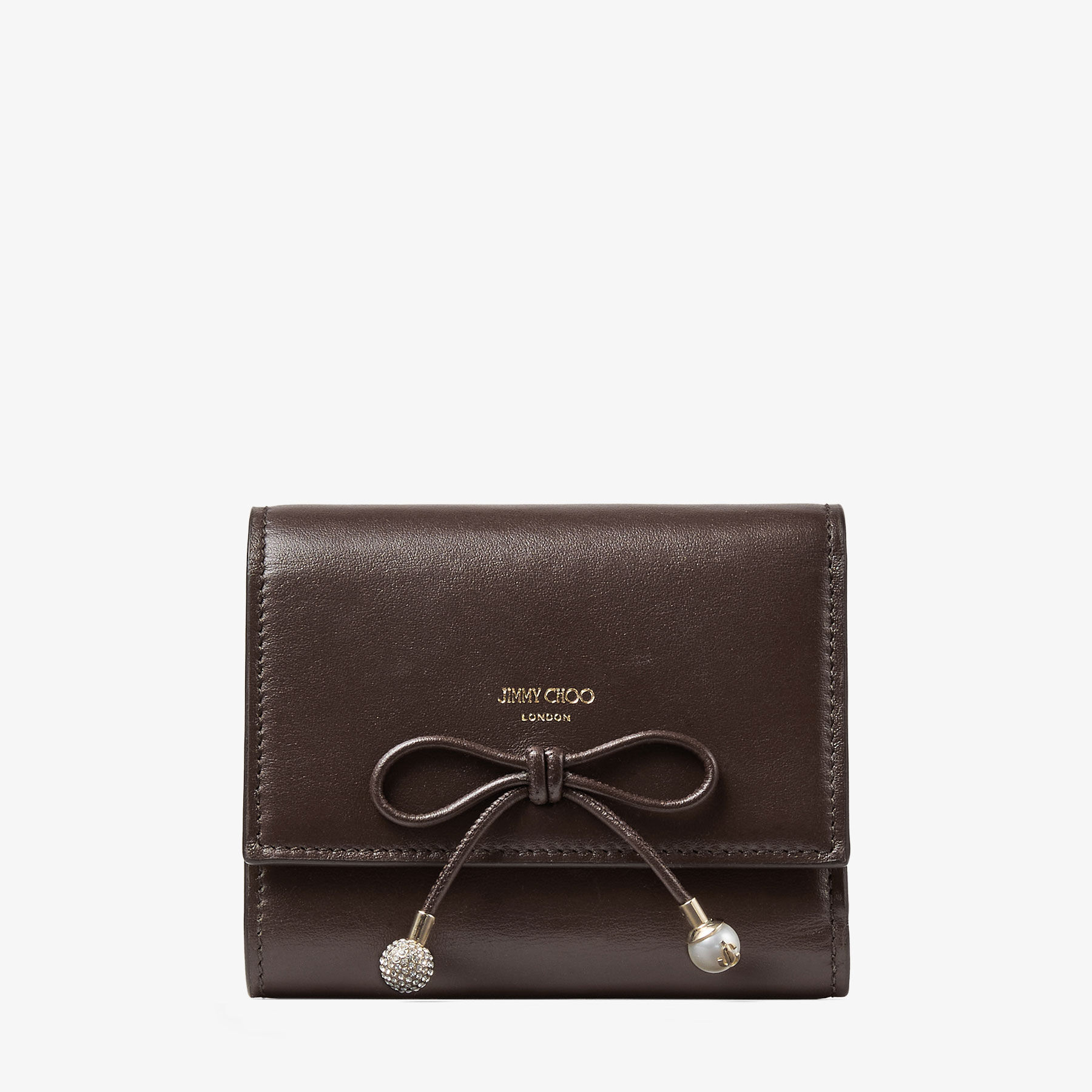 Marinda | Chocolate and Chai Calf Leather Compact Wallet with