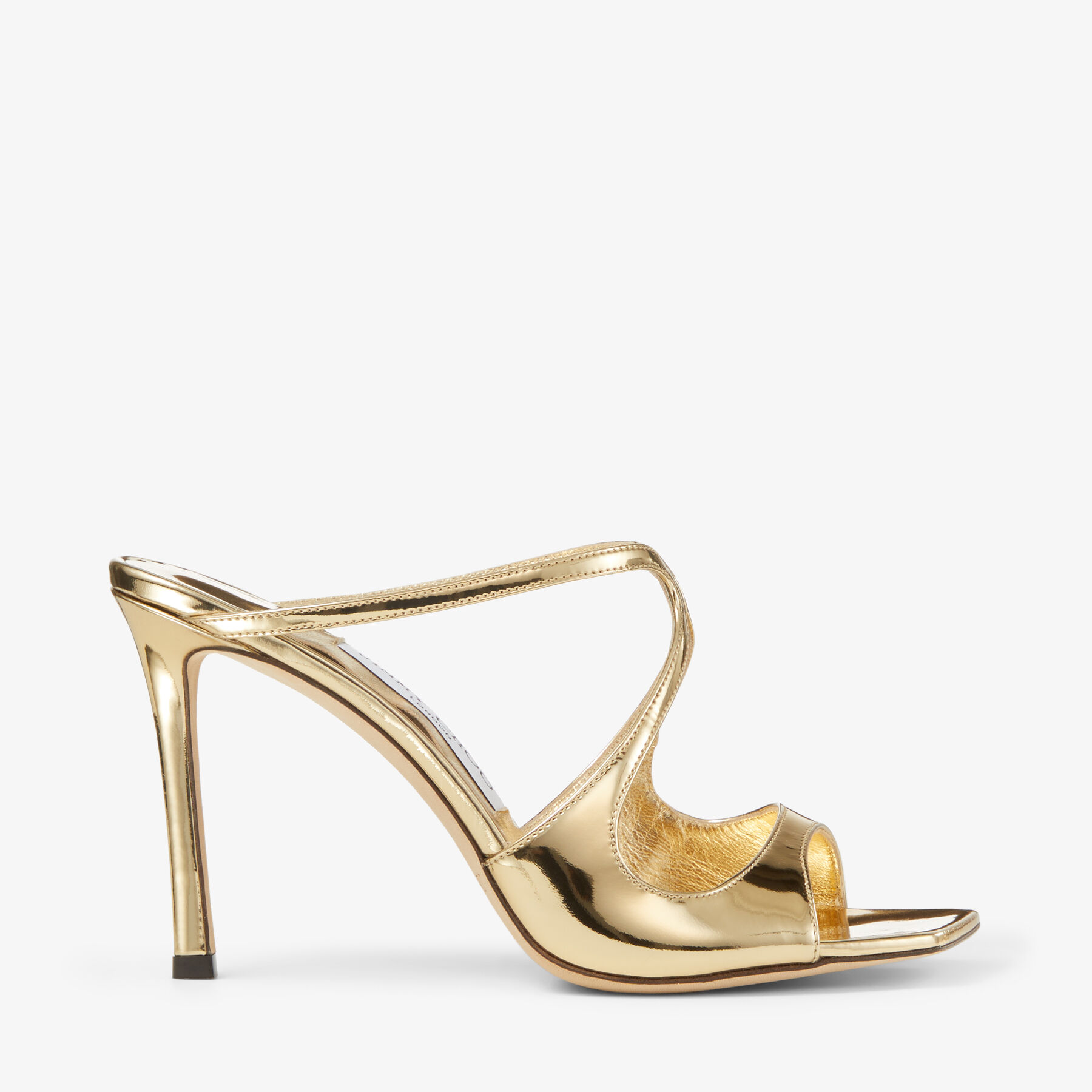Gold Liquid Metal Leather Mules | ANISE 95 | Winter 2021