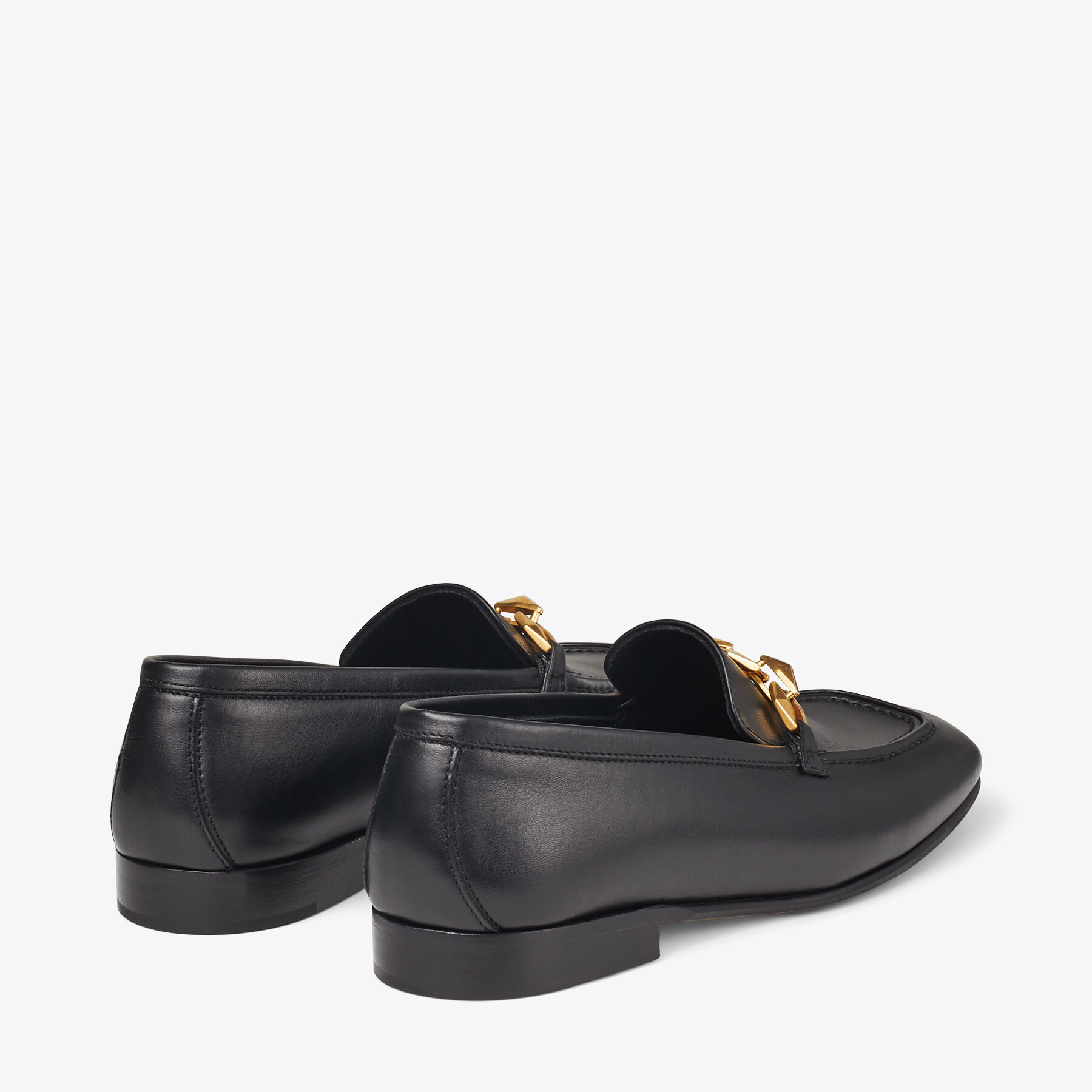 Gold sales black loafers