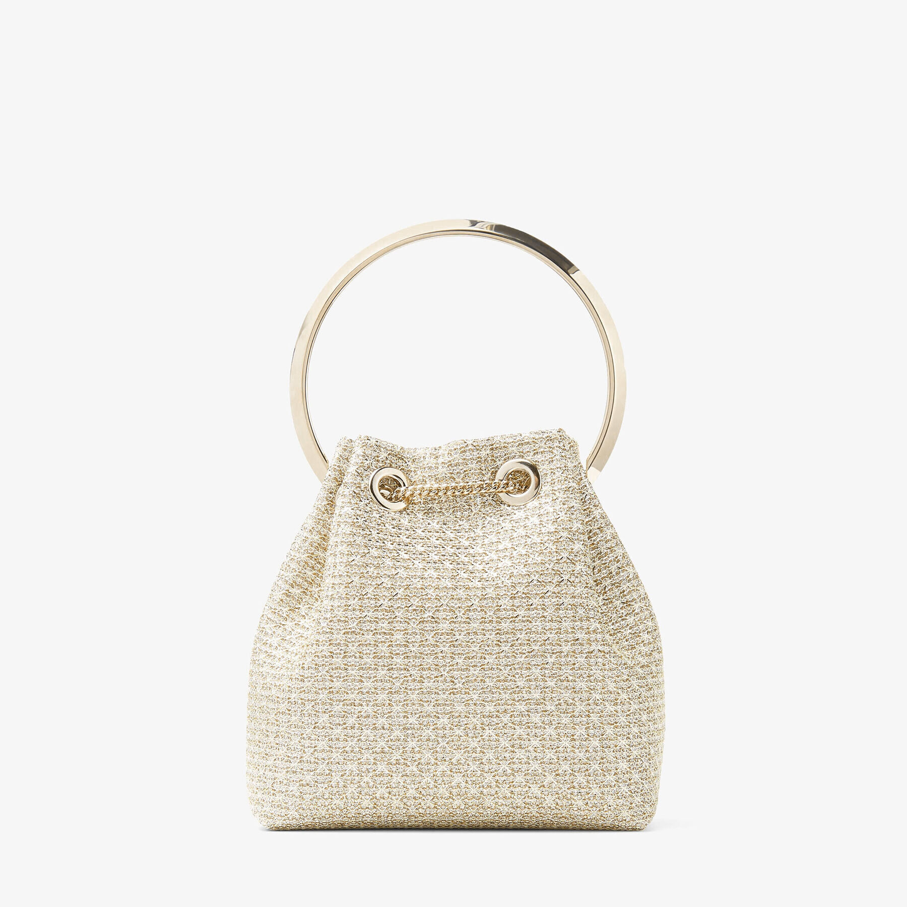 新着 BON BON | Champagne Woven Sparkle Lurex Bag with Metal バッグ