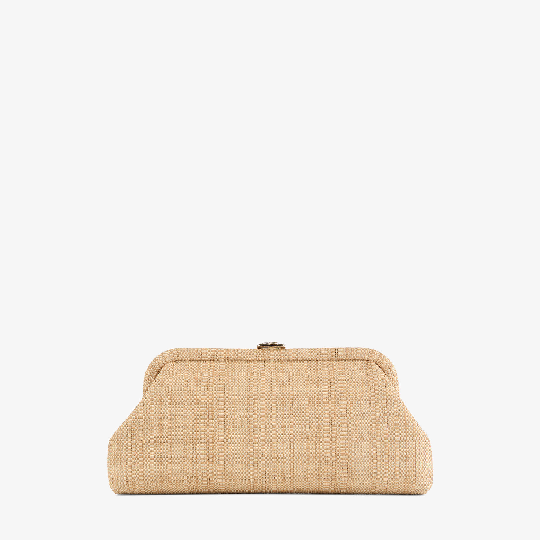 Skylar | Natural Fine Raffia Clutch Bag with Square JC Clasp