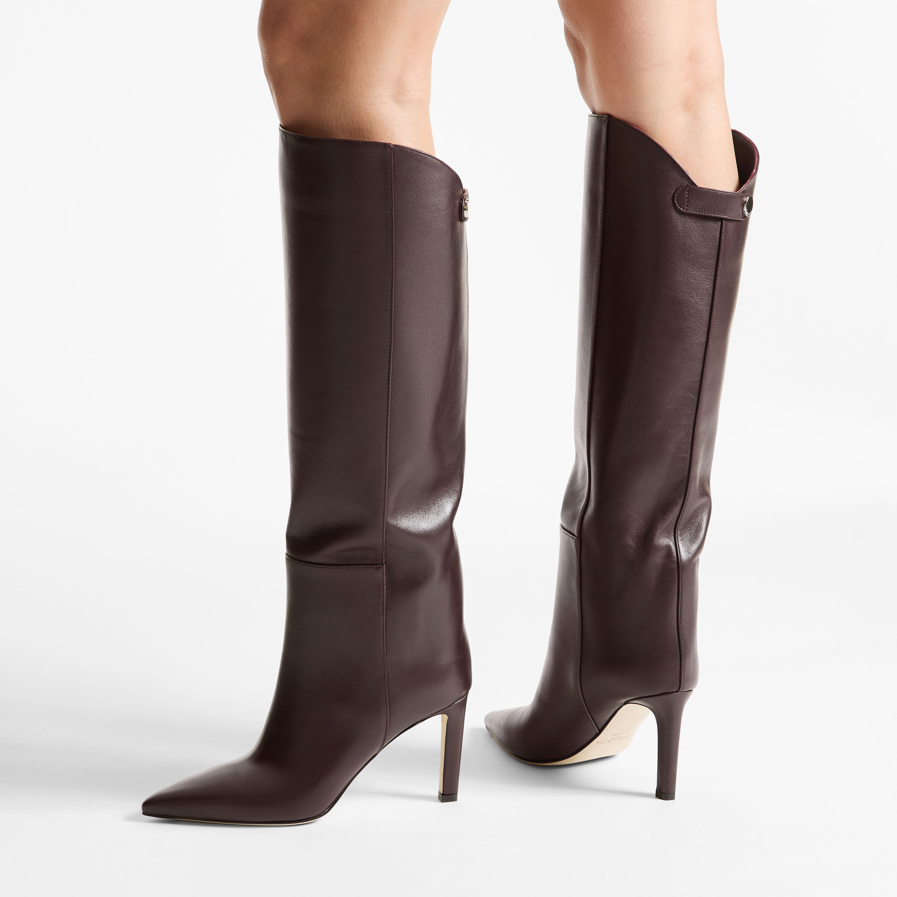 Women's Burgundy Leather Boots | Jimmy Choo UK