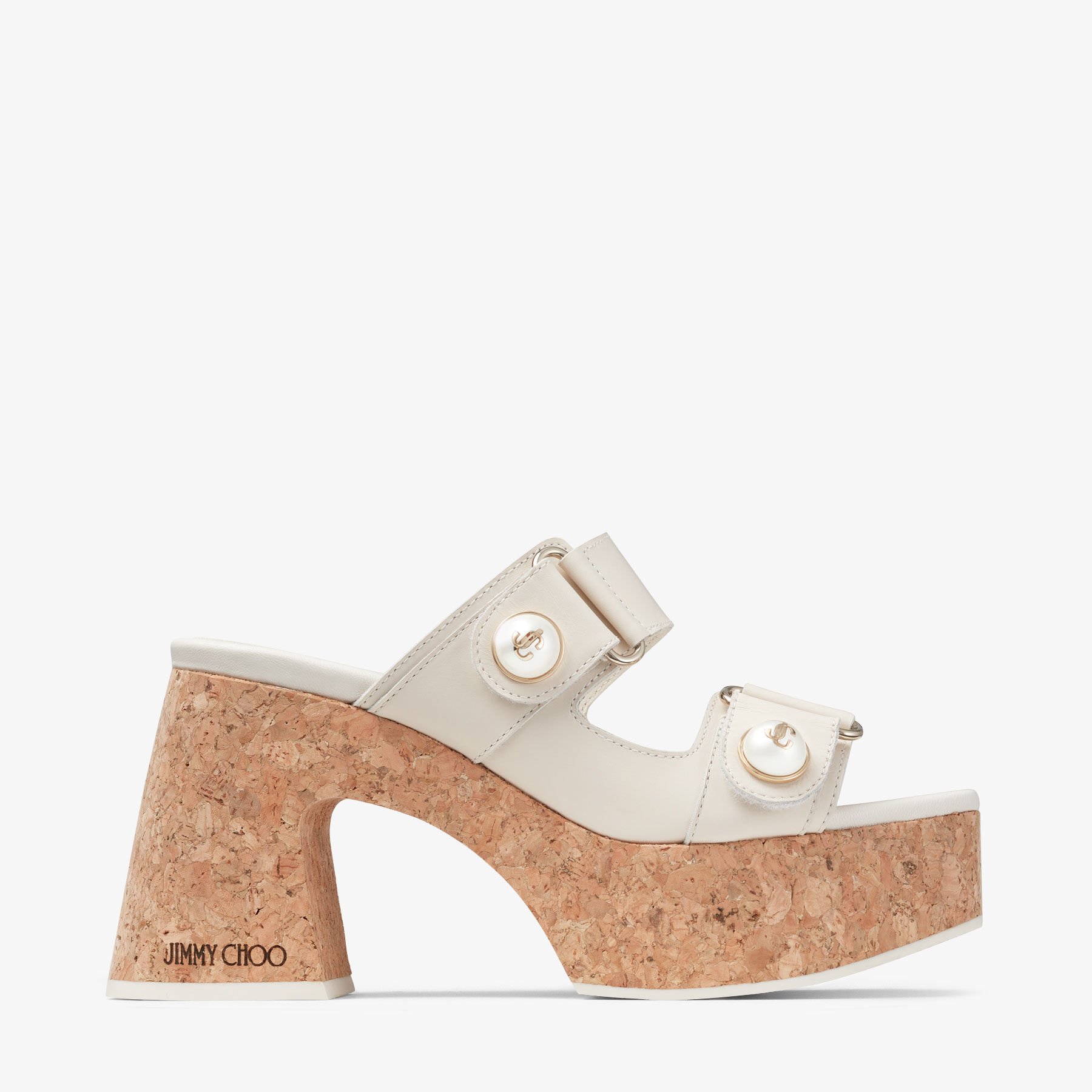 【完売必至】Jimmy Choo Fayence 95 プラットフォームミュール Fayence 95 platform mules in neutrals - Jimmy Choo | Mytheresa