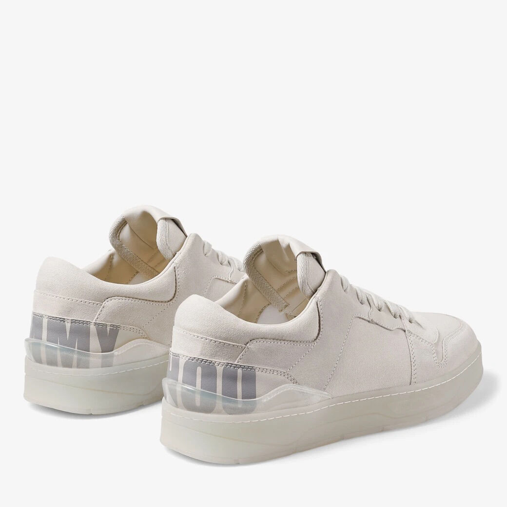 FLORENT M Chalk Crosta and Canvas Trainers with Choo Lettering