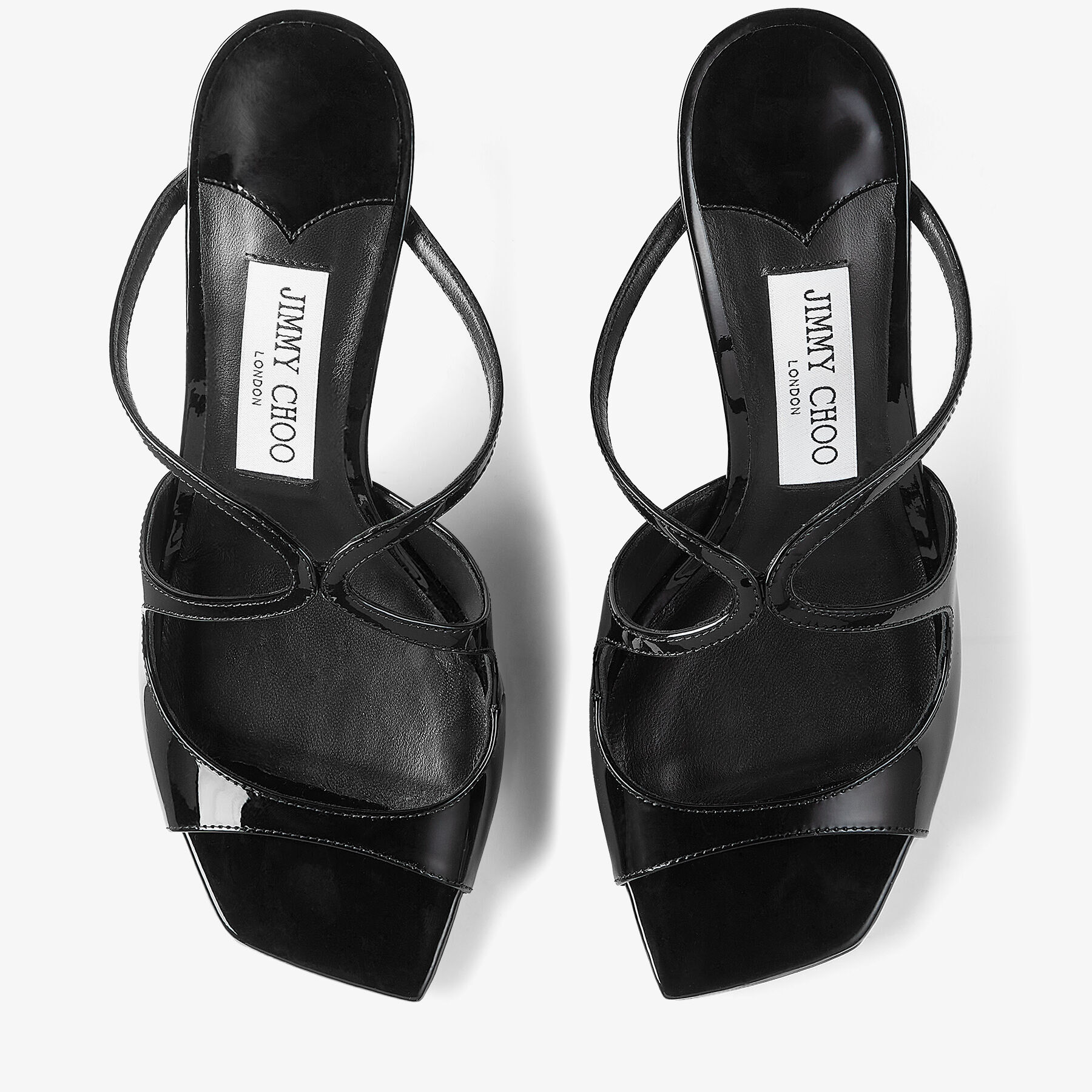 ◆正規品・新品◆Jimmy Choo Black Leather Staz Mules Staz Sling Back 70 | Black Vintage Metallic Leather Pumps