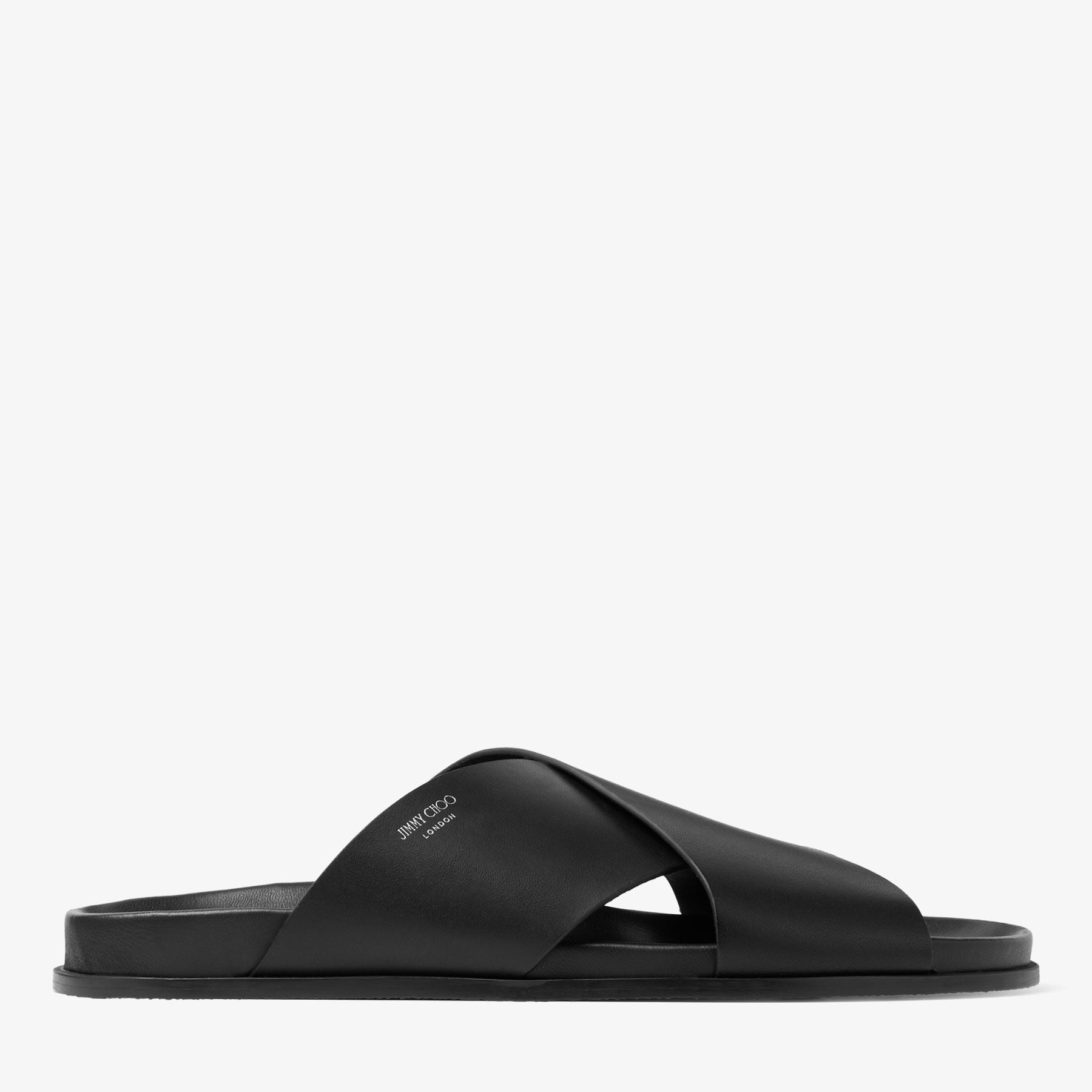 Sol Slide | Black Vachetta Leather Slides | JIMMY CHOO