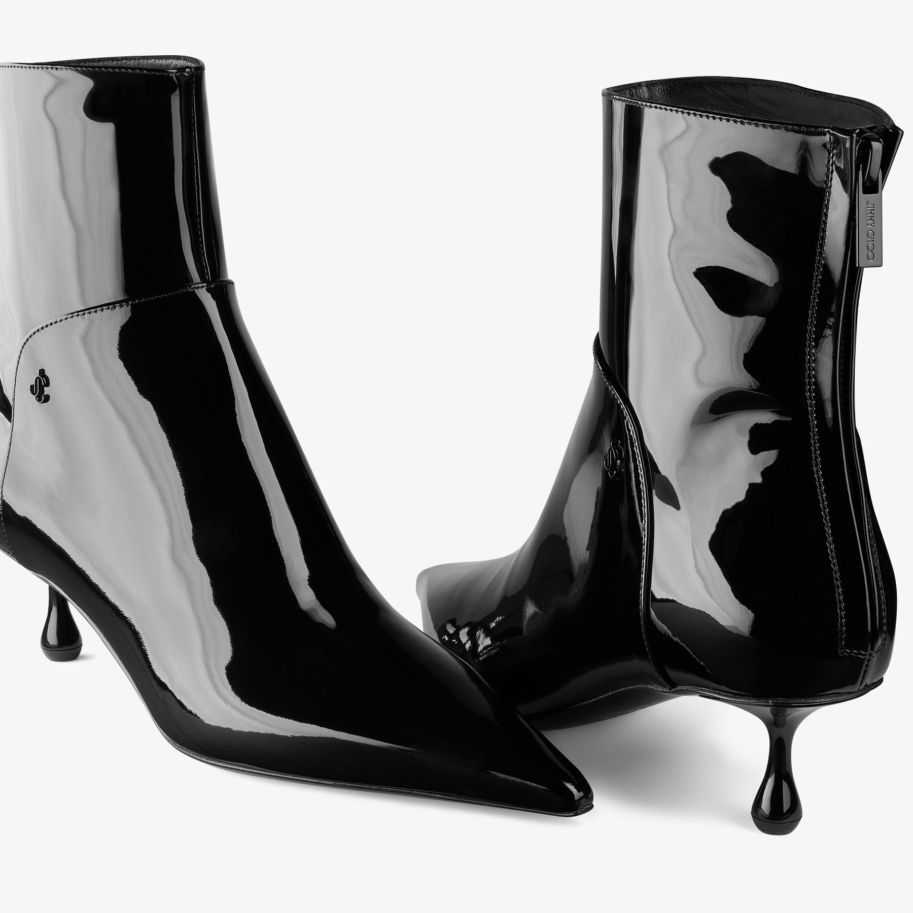 Black patent kitten heel boots shop