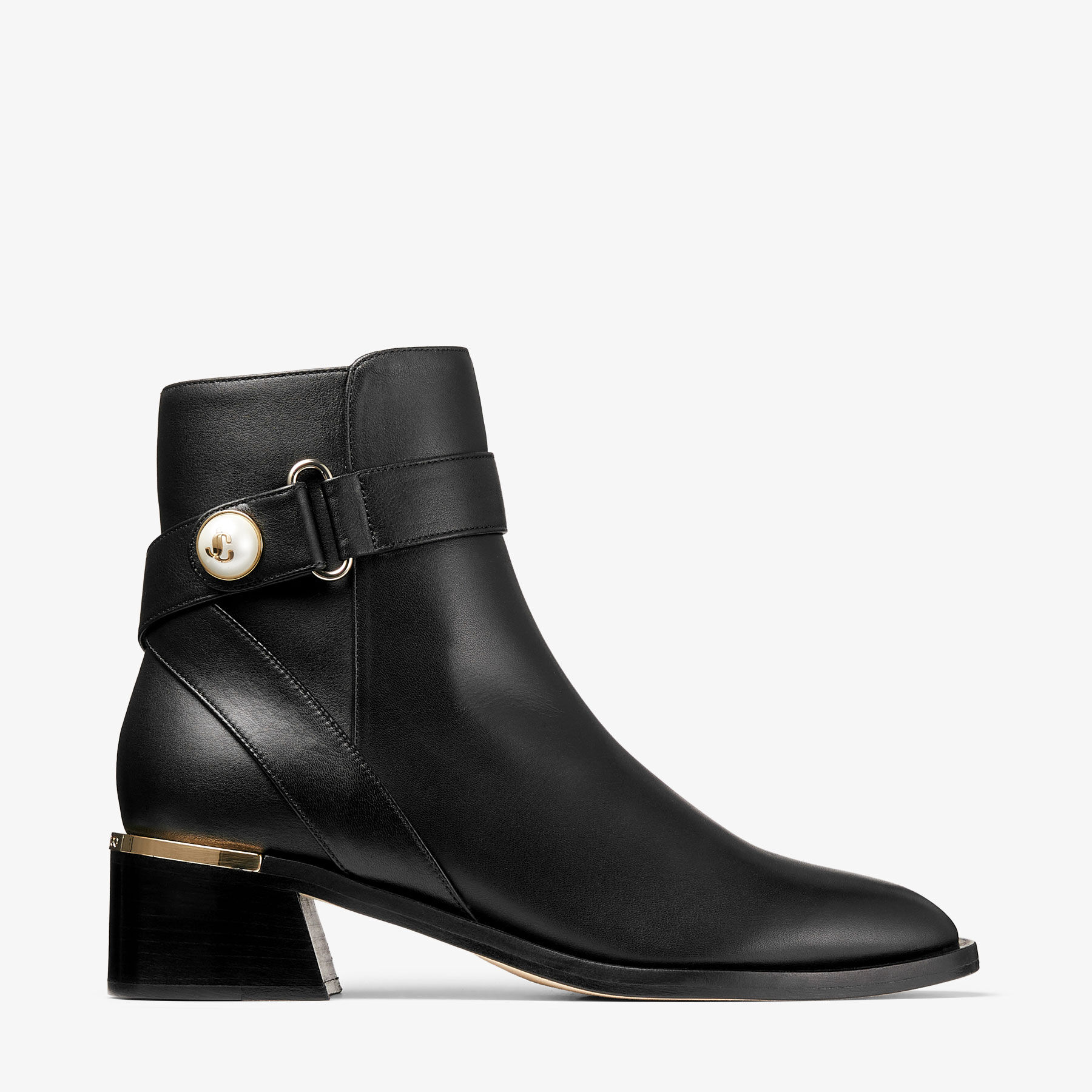 Noor 45 | Black Leather Boot | JIMMY CHOO