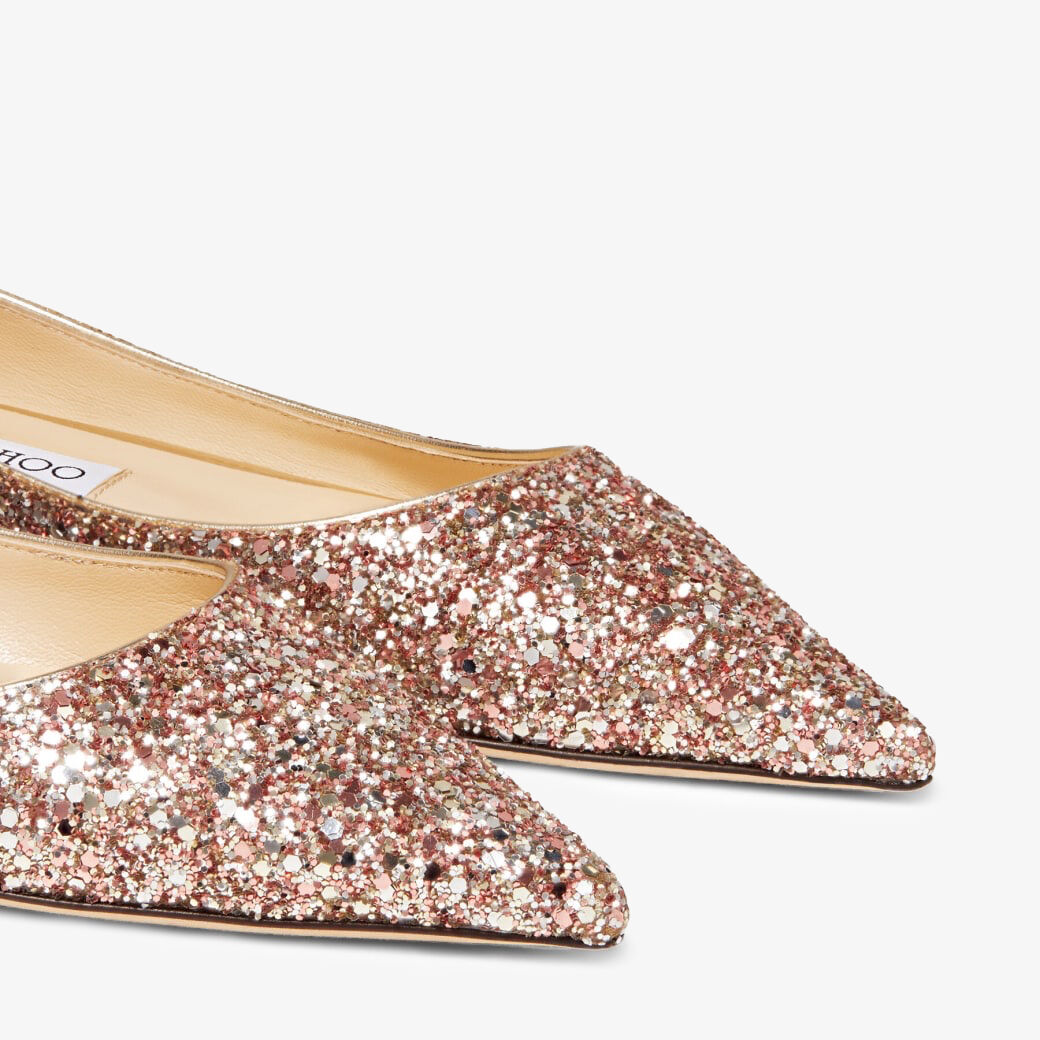 フラットシューズ JIMMY CHOO Woman Flat shoes Pink BINGFLATCBF SPRINKLE MIX Jimmy Choo Love Flat ZGO in Fuchsia/Candy Pink, Size 37