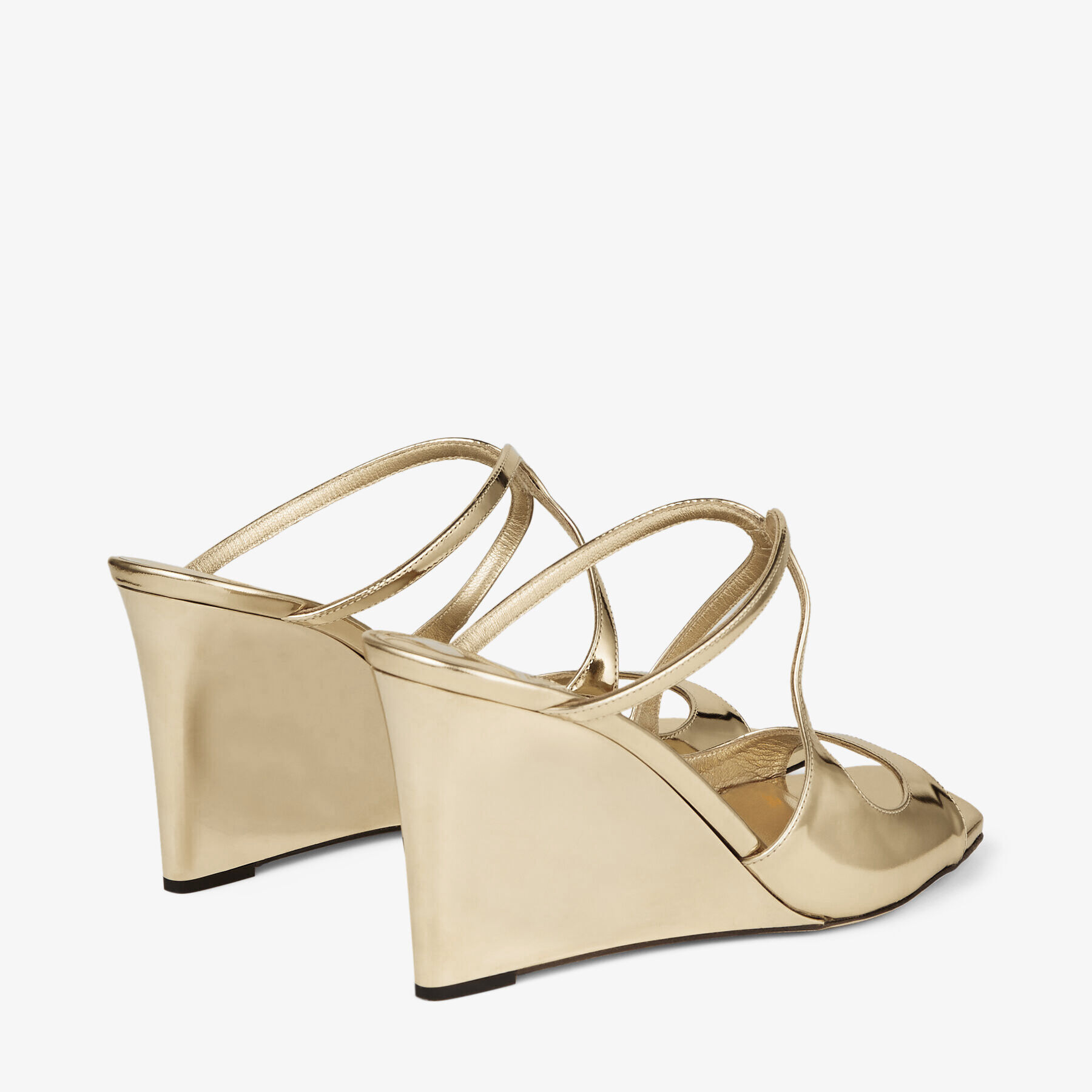 Gold wedge clearance mules