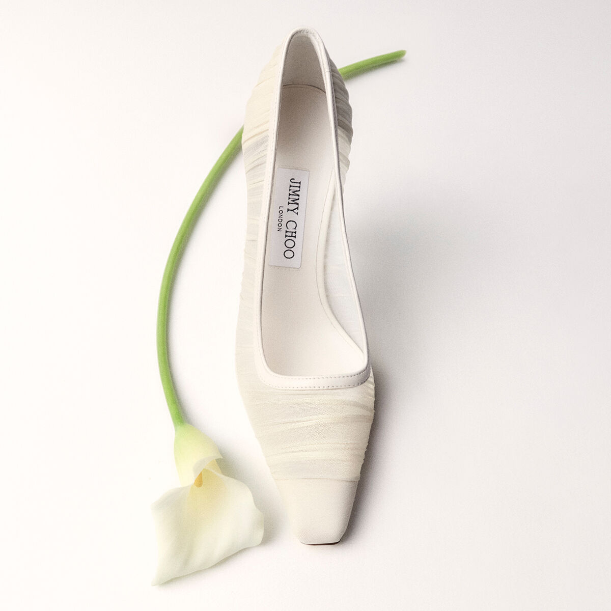 Lotta 100 | Ivory Tulle and Nappa Pumps | JIMMY CHOO