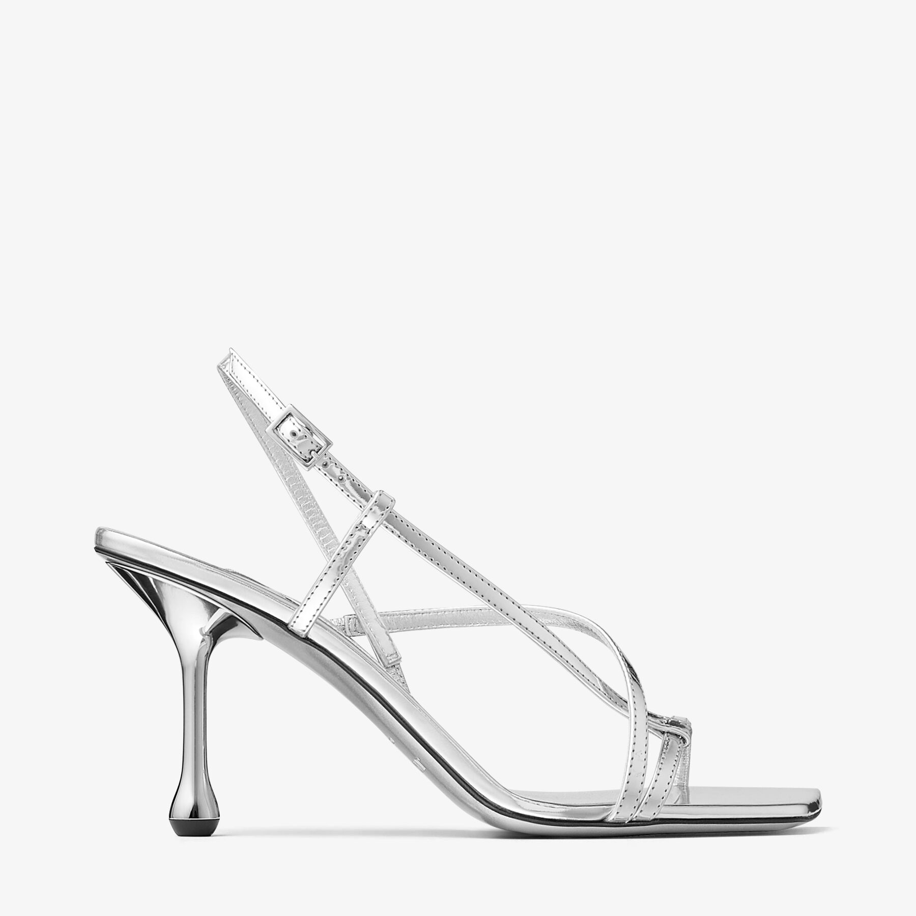 サンダル・ミュール Jimmy Choo Silver Leather Etana 80 Sandals Etana 80|Silver Metallic Leather Sandals| JIMMY CHOO CA